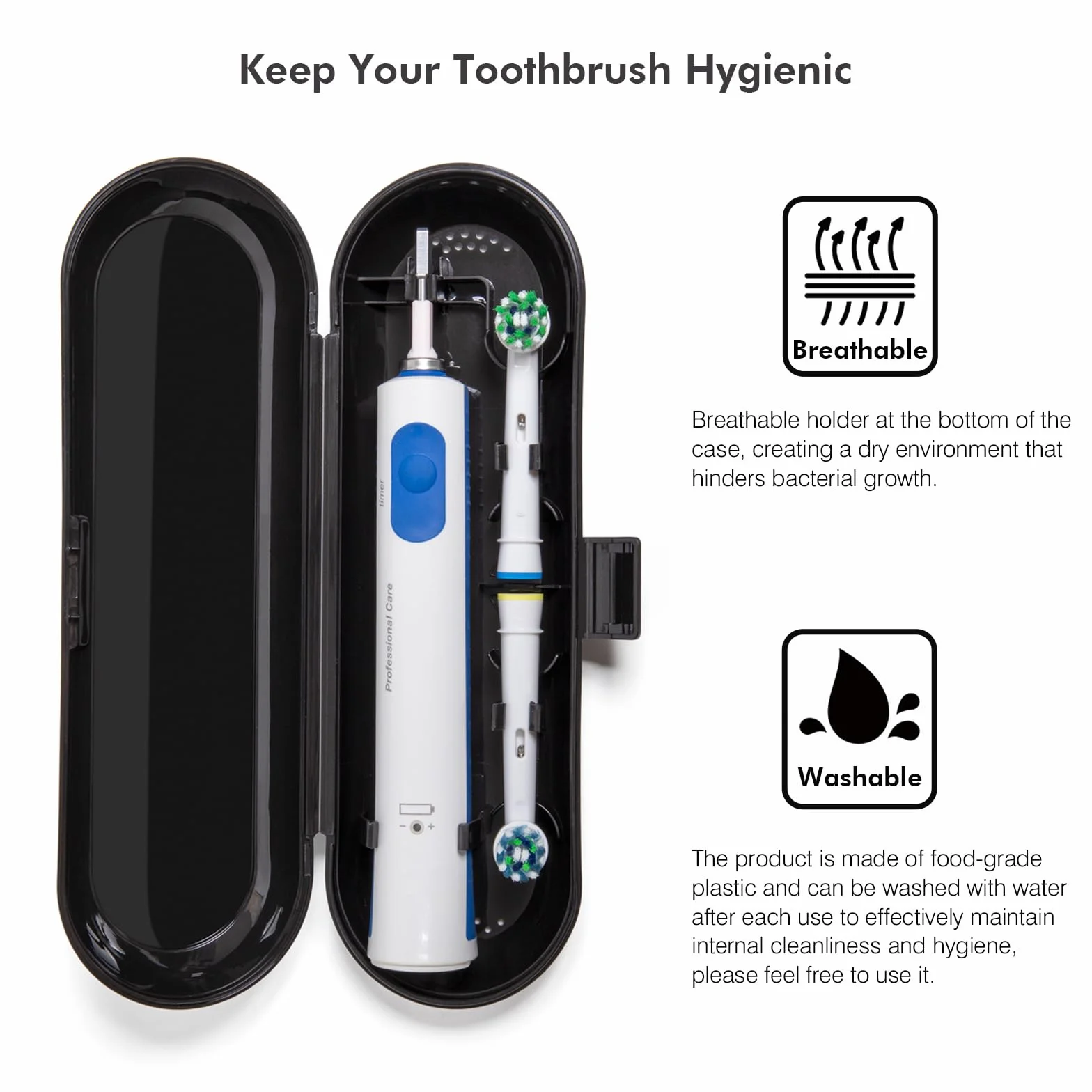 Nincha Elektryczna szczoteczka do zębów etui podróżne do Oral B & Philips Sonicare, czarne