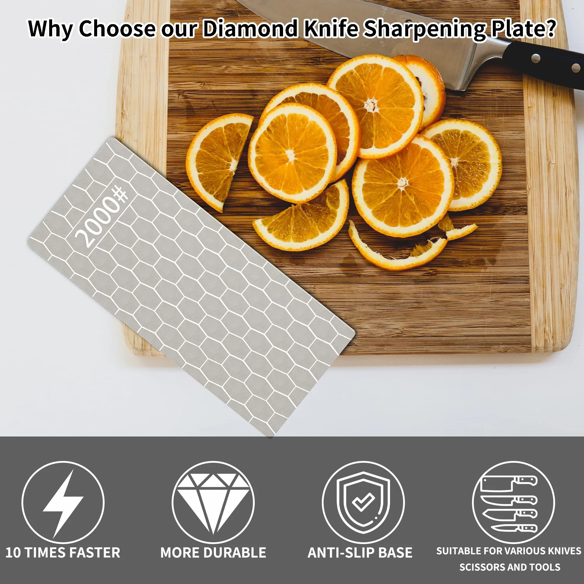 CWOVRS Diamentowe Kamienie Do Wyostrzania, 5 SZT. Diamentowe Płyty Do Wyostrzania Z Powierzchnią W Siatce Pszczelej, Gruba Do Bardzo Drobna, 200/400/600/1000/2000 Ziarnistość