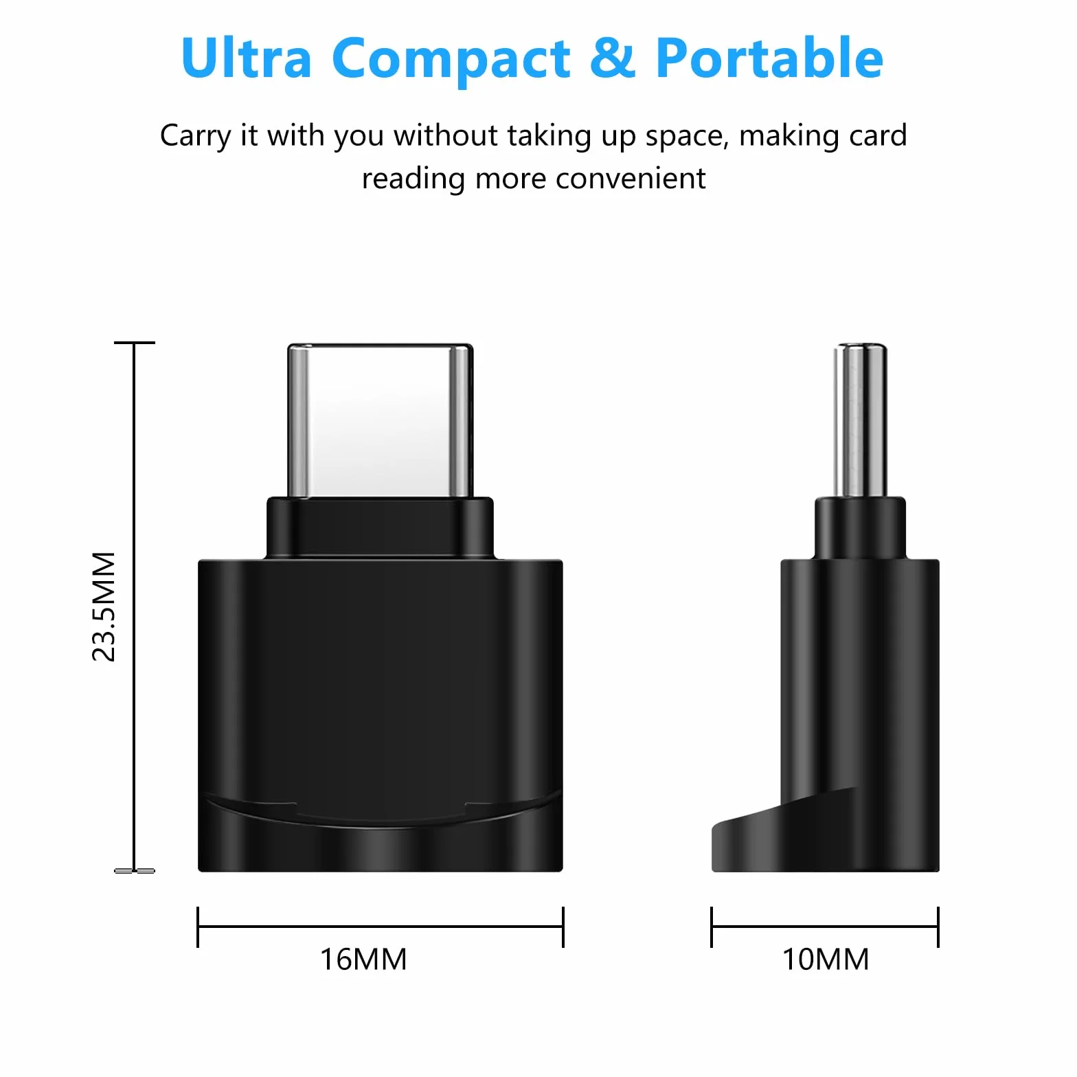 Czytnik kart TF Micro SD USB C USB Adapter do laptopów MacBook Samsung Galaxy Czarny