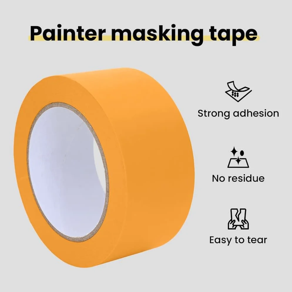 vidaXL Taśmy Maska Malarska 24 szt. Żółty 50mm x 50m Papier