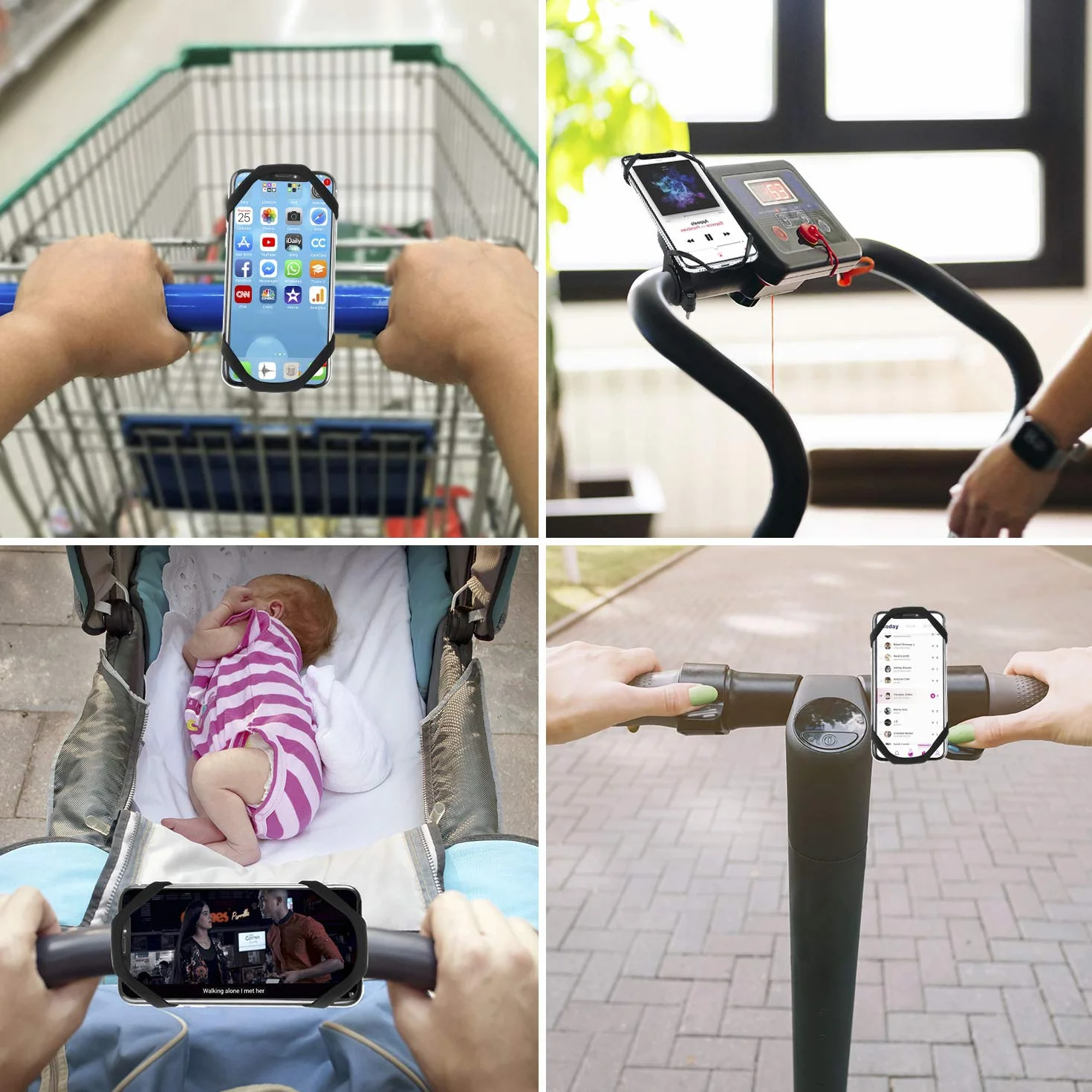 MOSUO Uchwyt na telefon rowerowy obracany 360° regulowany uniwersalny do smartfona 11.4-17.8 cm kompatybilny z iPhone Samsung