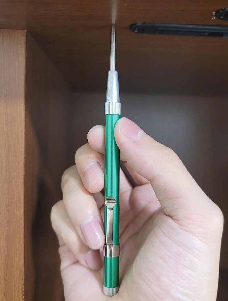 Automatyczny dziurkacz sprężynowy z klipsem kieszonkowym, profesjonalna końcówka z węglika wolframu, ENGINEER TZ-14 Made in Japan, długość 138 mm