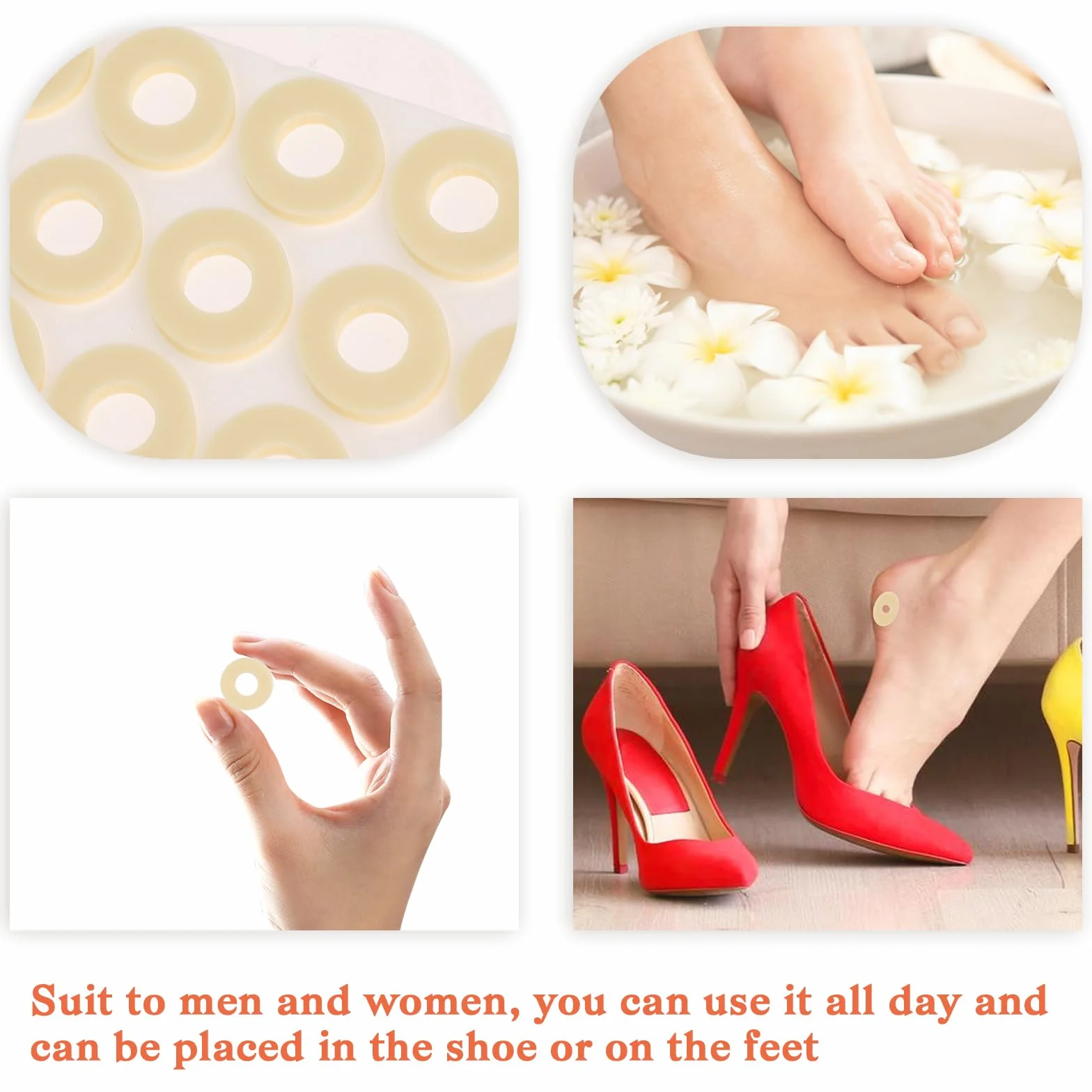 Giantree 60 plastrów na zrogowacenia, miękka pianka lateksowa, przeciw tarciu, zmniejsza ból stóp i pięt (4 kształty)