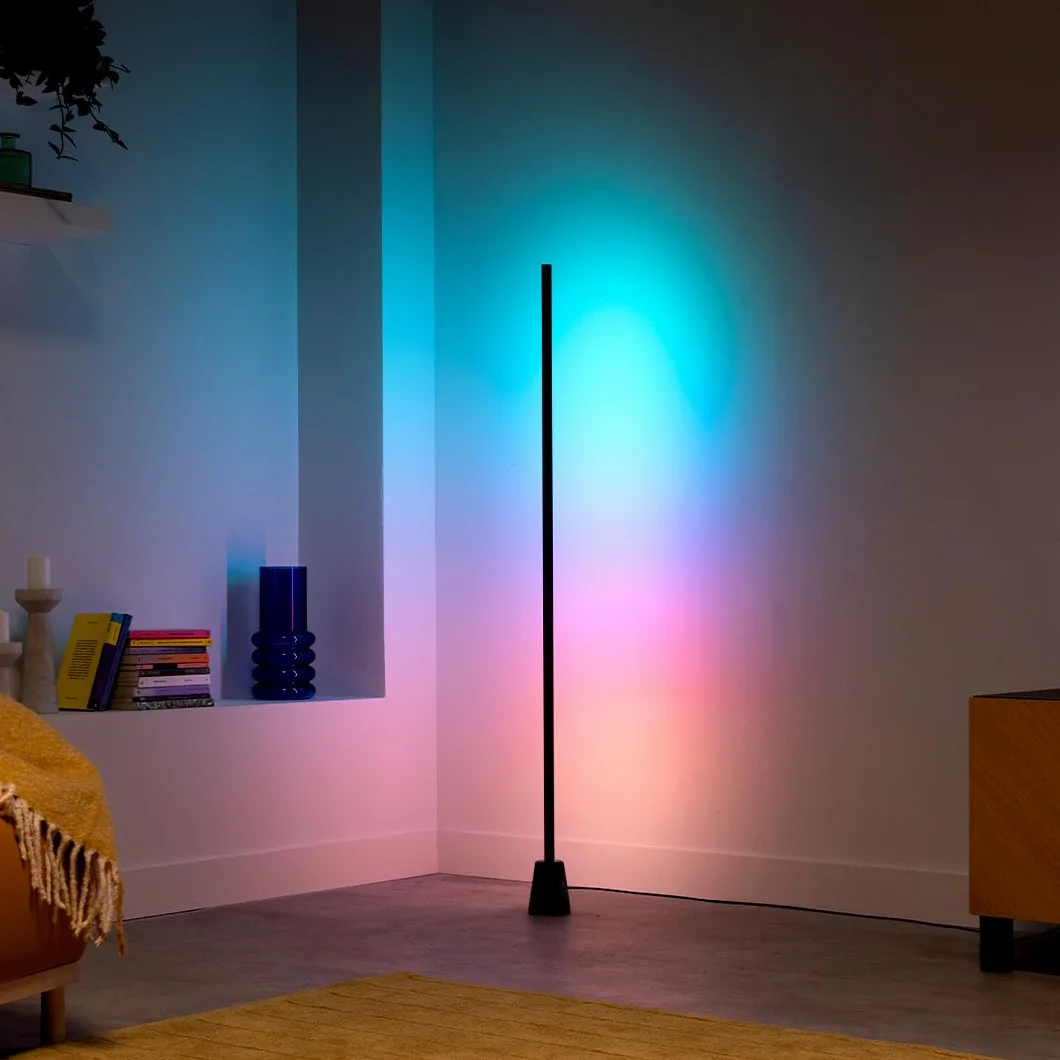 WiZ Lampa podłogowa gradient, Wyświetla wiele kolorów jednocześnie (RGBIC), Łatwy montaż i konfiguracja, łączy się z Wi-Fi, Sterowanie Aplikacją/Głosowe, Działa z Google Home, Alexą i HomeKit