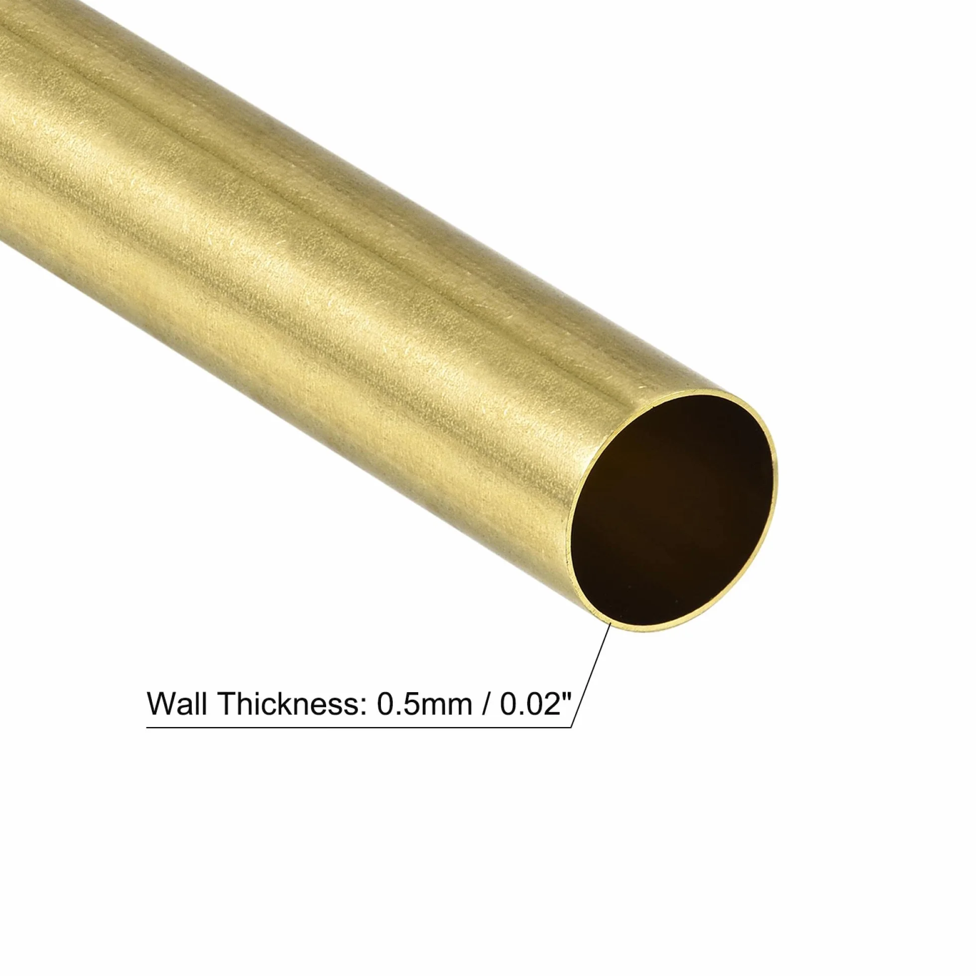 sourcing map 2 szt. mosiężna rura okrągła 20 mm średnica zewnętrzna 0,5 mm grubość ściany 200 mm długość rury