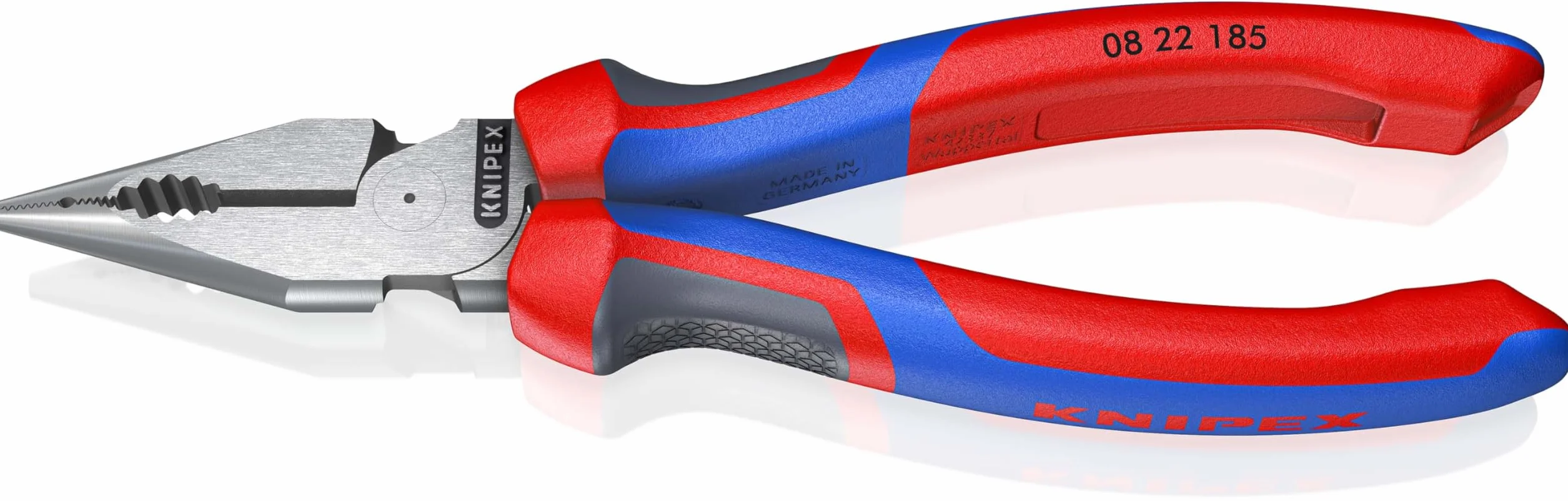 KNIPEX Szczypce uniwersalne z ostro zakończonymi szczękami z rękojeściami Comfort 185 mm, 08 22 185