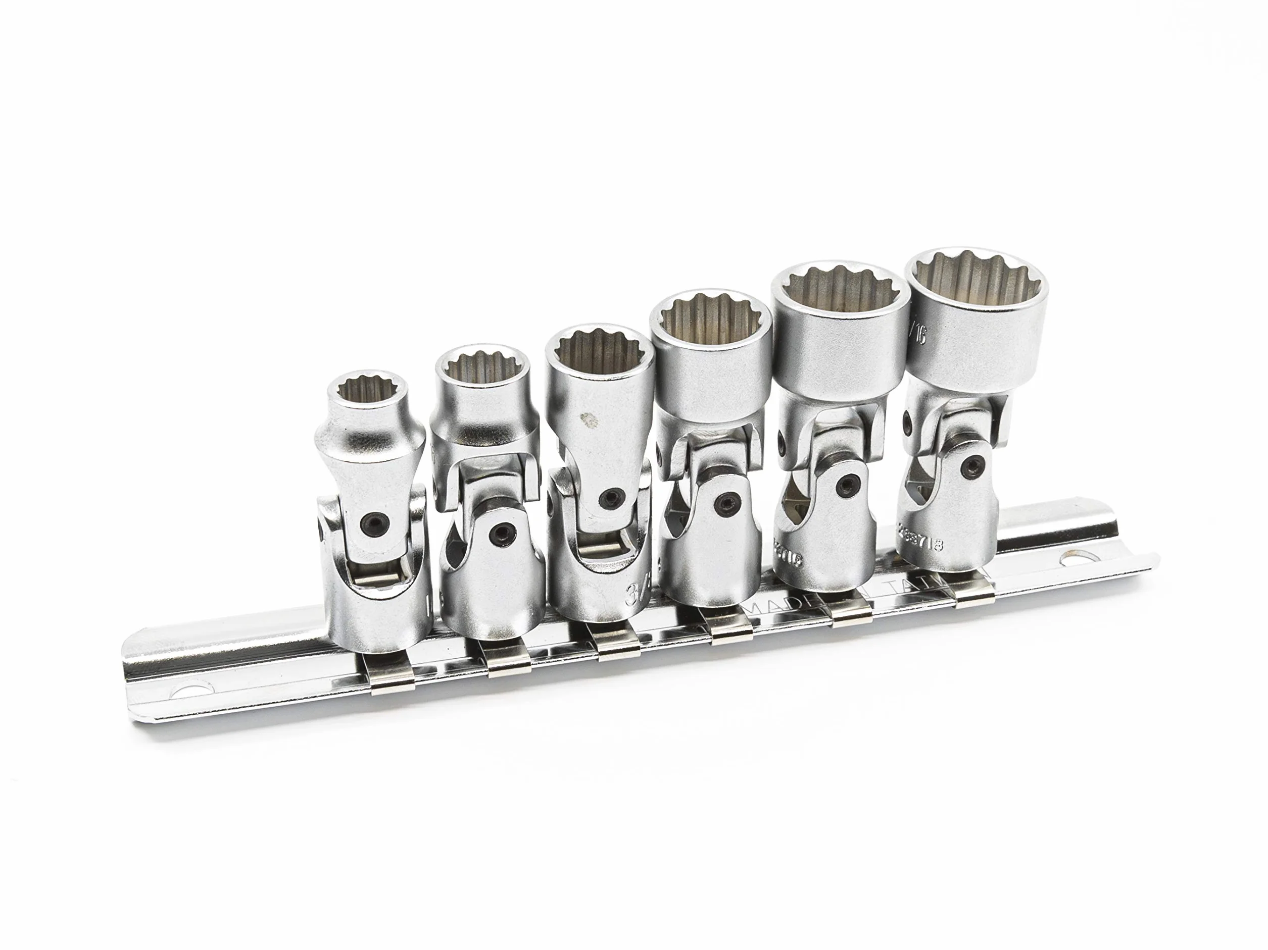 Genius Tools 6-częściowy uniwersalny zestaw nasadek ręcznych 1/4" Drive SAE (12-punktowy), matowe wykończenie - US-206S