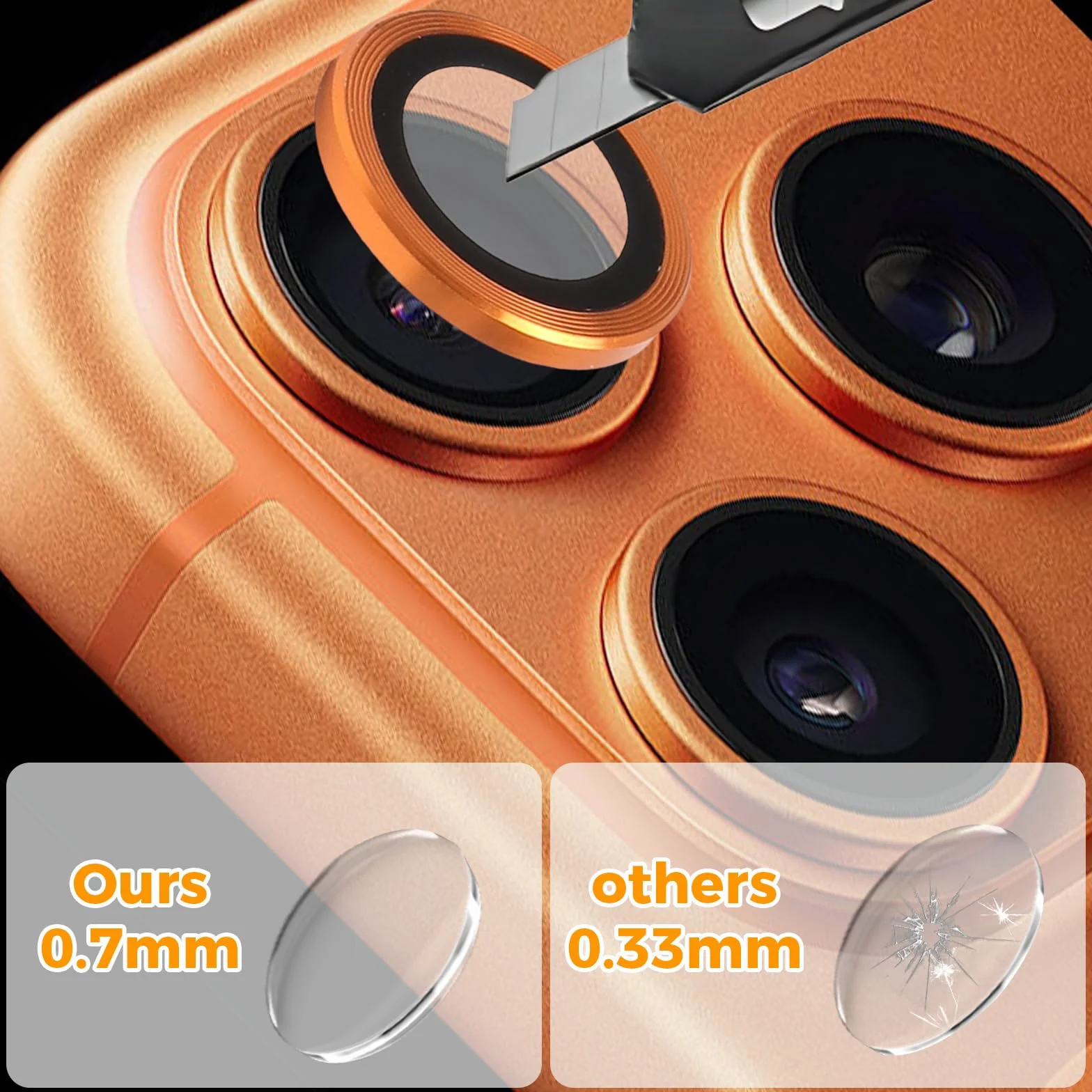 VOSSOT Ochrona aparatu do iPhone 17 Pro Max / 17 Pro, ochrona aparatu 9H, ultracienkie szkło hartowane z ramą pozycjonującą, odporne na zarysowania, odciski palców i instalacja bez pęcherzyków