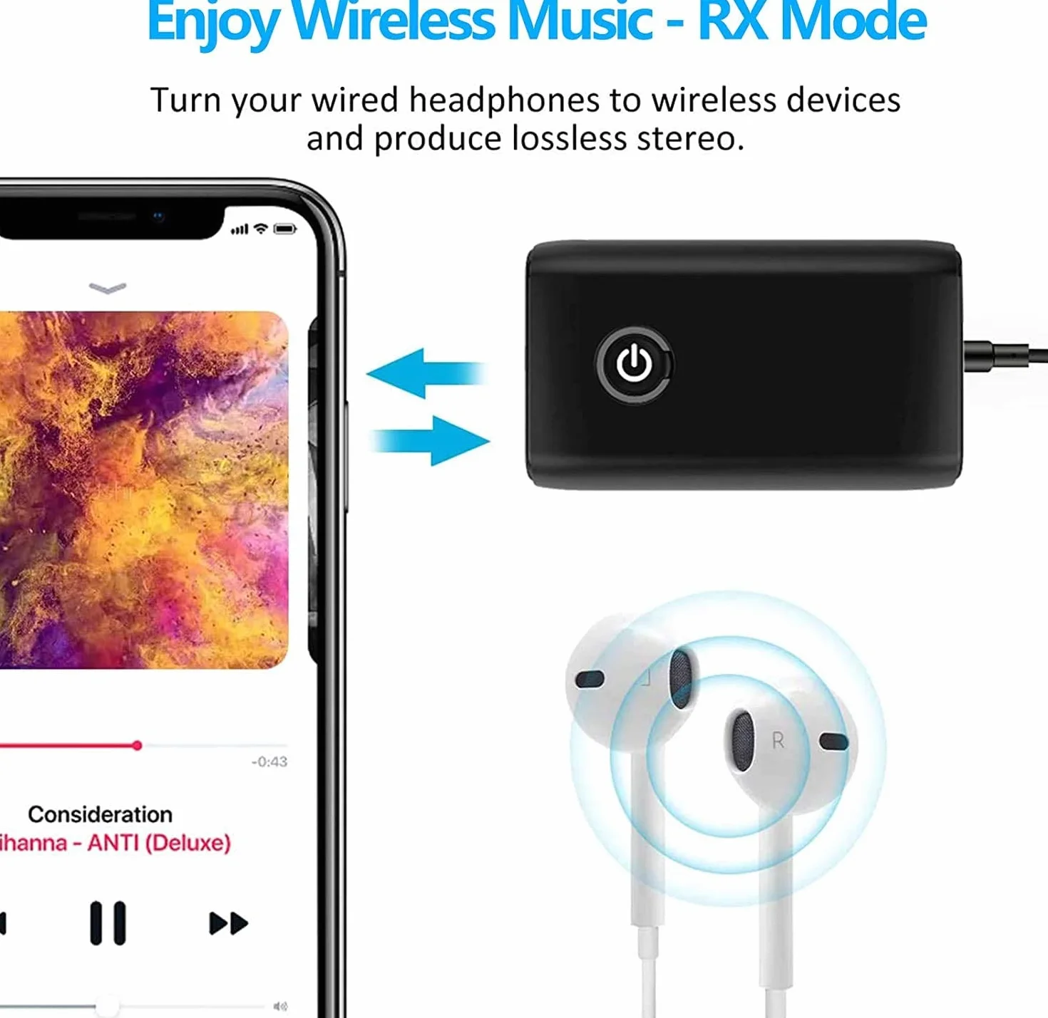 Nadajnik Bluetooth 5.0 2 w 1, Adapter Bluetooth z Gniazdem 3,5 mm APTX i USB, Kompatybilny z TV/PC/Stereo Maiso