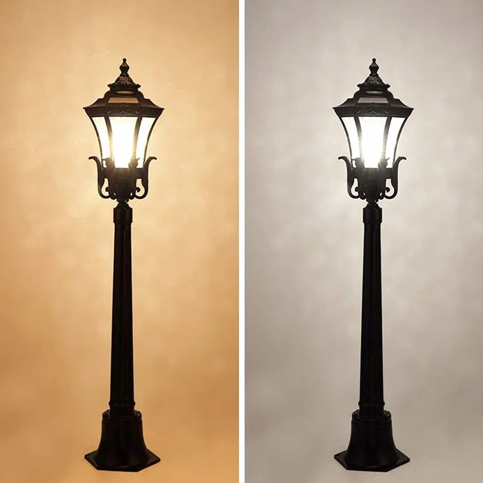 Lampa zewnętrzna słupek świetlny, zewnętrzne światła ogrodowe 80 cm oświetlenie trawnika zewnętrzna lampa słupkowa wodoodporna IP55 aluminium patio słupek kolumna lampa uliczna, czarna