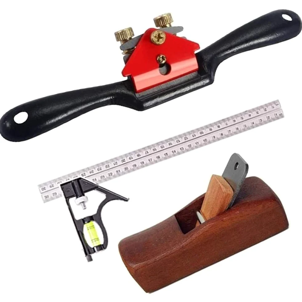 Strugarka blokowa do drewna， 3 szt. narzędzi stolarskich, regulowany 9 cali z płaską podstawą i metalowym ostrzem, 4-calowy miniaturowy strugarka do drewna dla stolarzy, 12-calowy grzebień