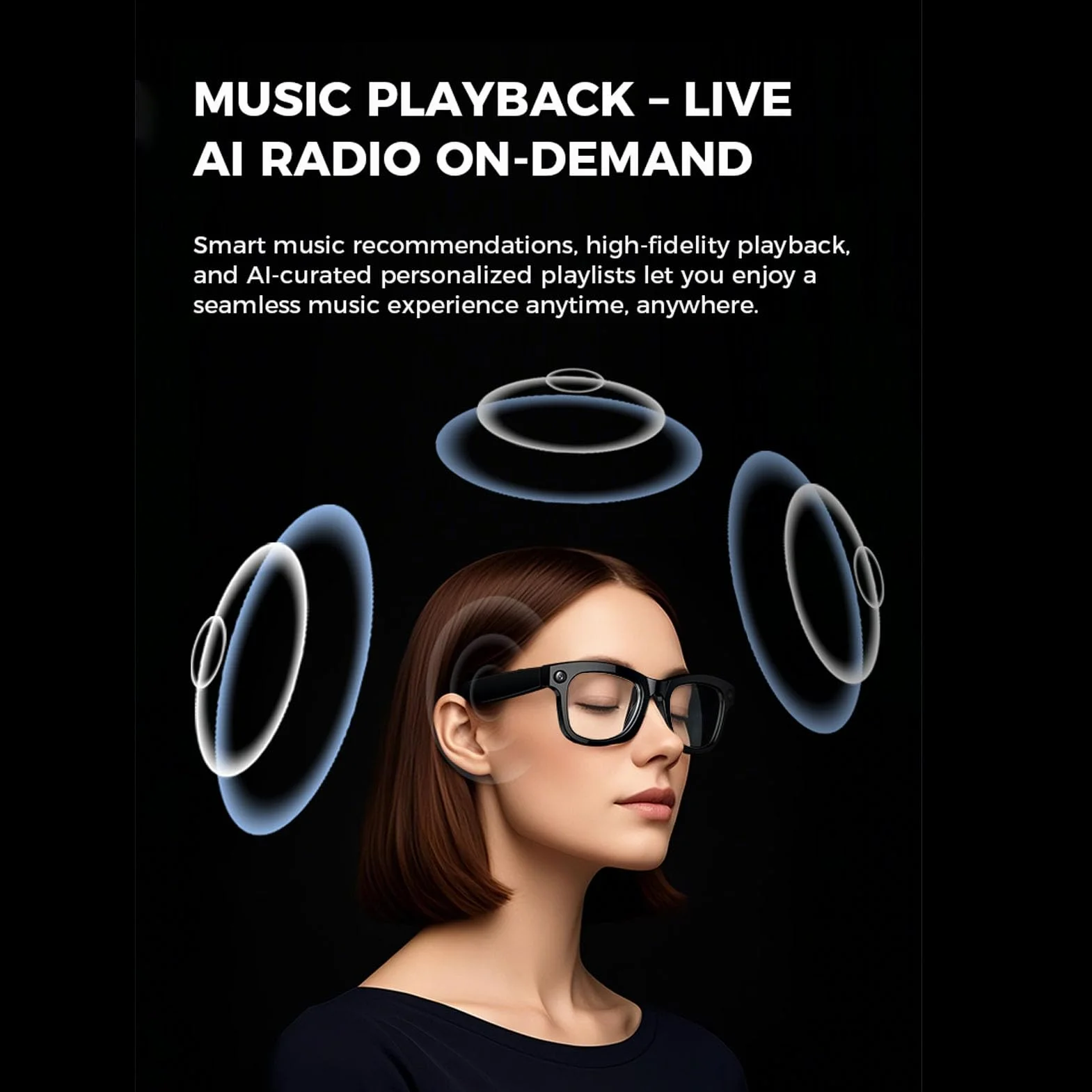 Inteligentne Okulary Bluetooth Tłumaczenie AI ChatGPT 26 Języków Kontrola Głosu