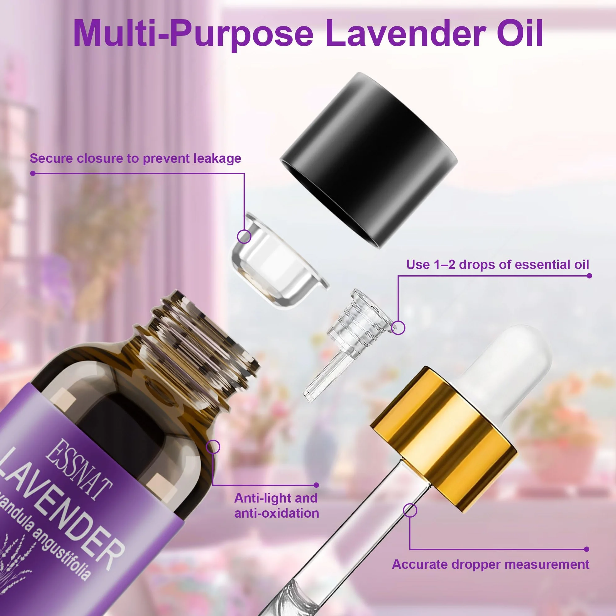 Olejek Eteryczny Lawendowy 30 ml – 100% naturalny olejek eteryczny, pozyskiwany z prawdziwej lawendy, idealny do aromaterapii, dyfuzorów, masażu oraz projektów DIY