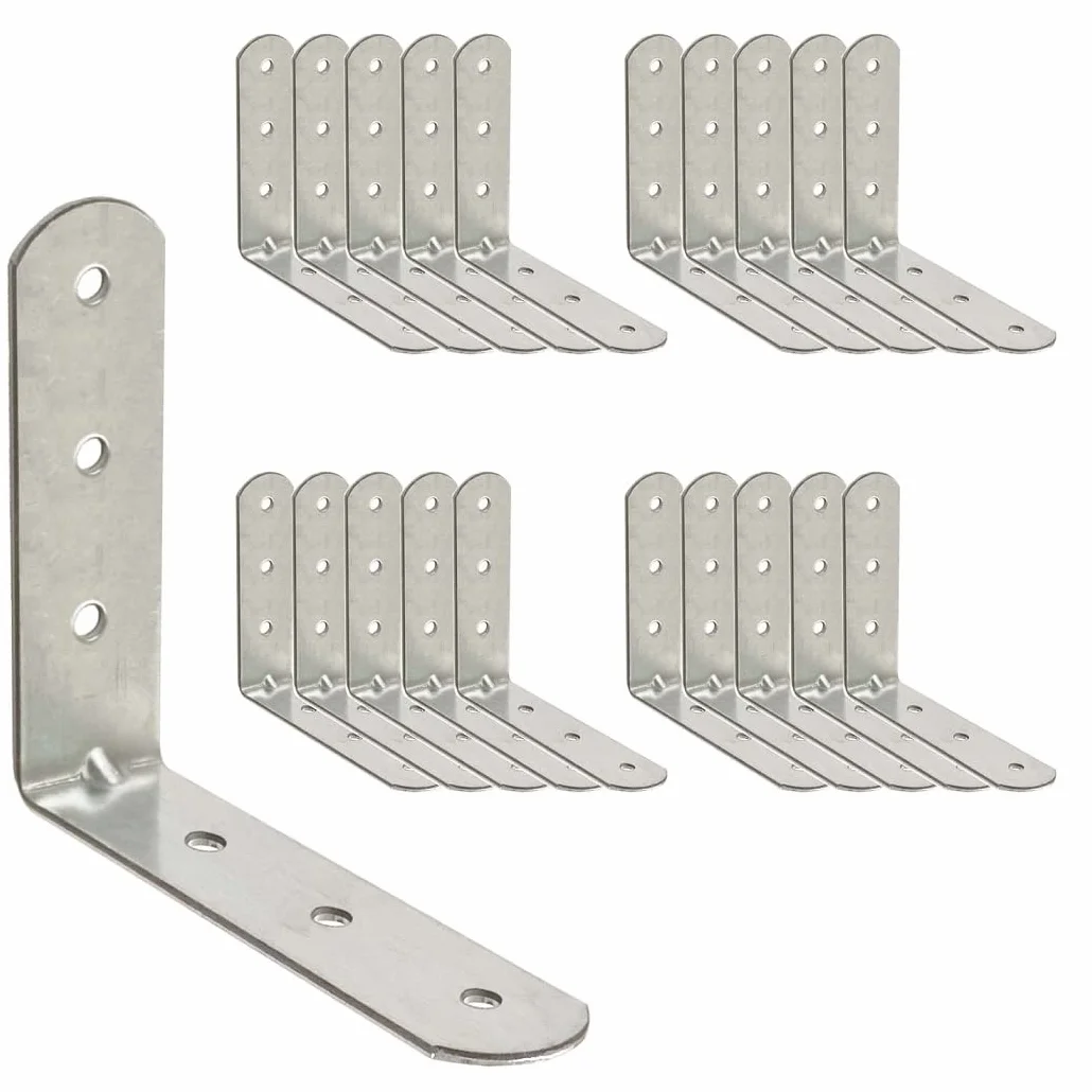20 x wspornik kątowy (60 x 60 x 16) 90 stopni w kształcie litery L płyta narożna drewno metal łączenie, mocowanie łączące, wsparcie naprawcze, ocynkowane złącze