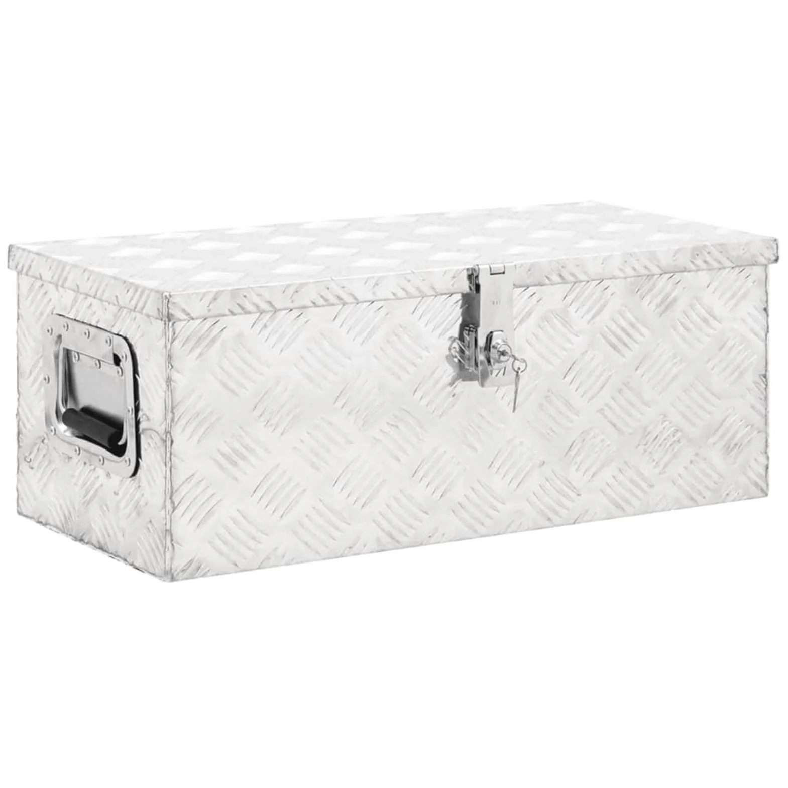 ShGaxin Aluminiowa skrzynka narzędziowa, metalowa skrzynka narzędziowa, skrzynka narzędziowa, aluminiowa obudowa, srebro 70x31x27 cm