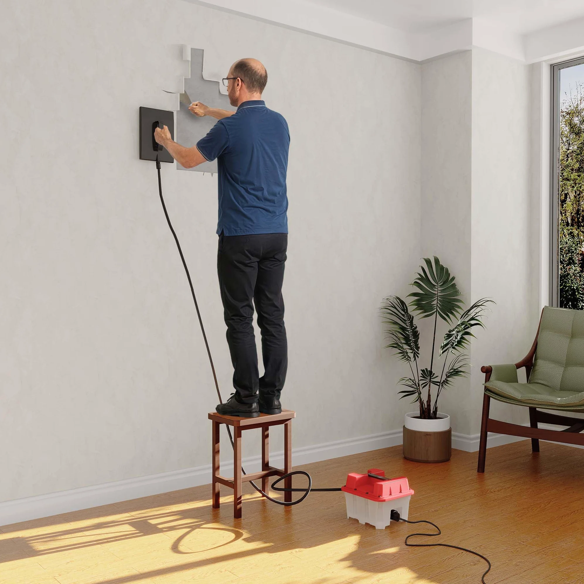 Urządzenie do usuwania tapet na parę z pojemnikiem 4,5l mocą 2200W i czasem pracy 70 minut parownica