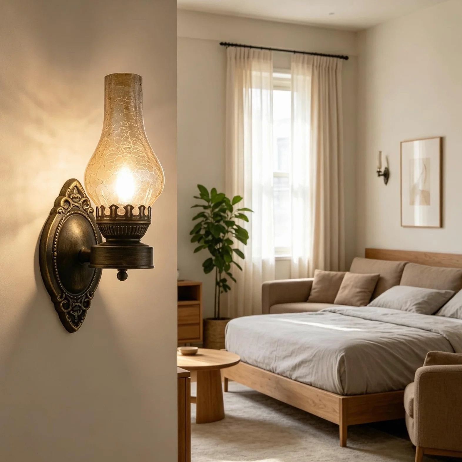 Lampa ścienna w stylu vintage, E27, kreatywna, szklana, oświetlenie ścienne, przemysłowe, do wnętrz, żelazo, dekoracja do czytania (bez żarówki), do sypialni, salonu (B)