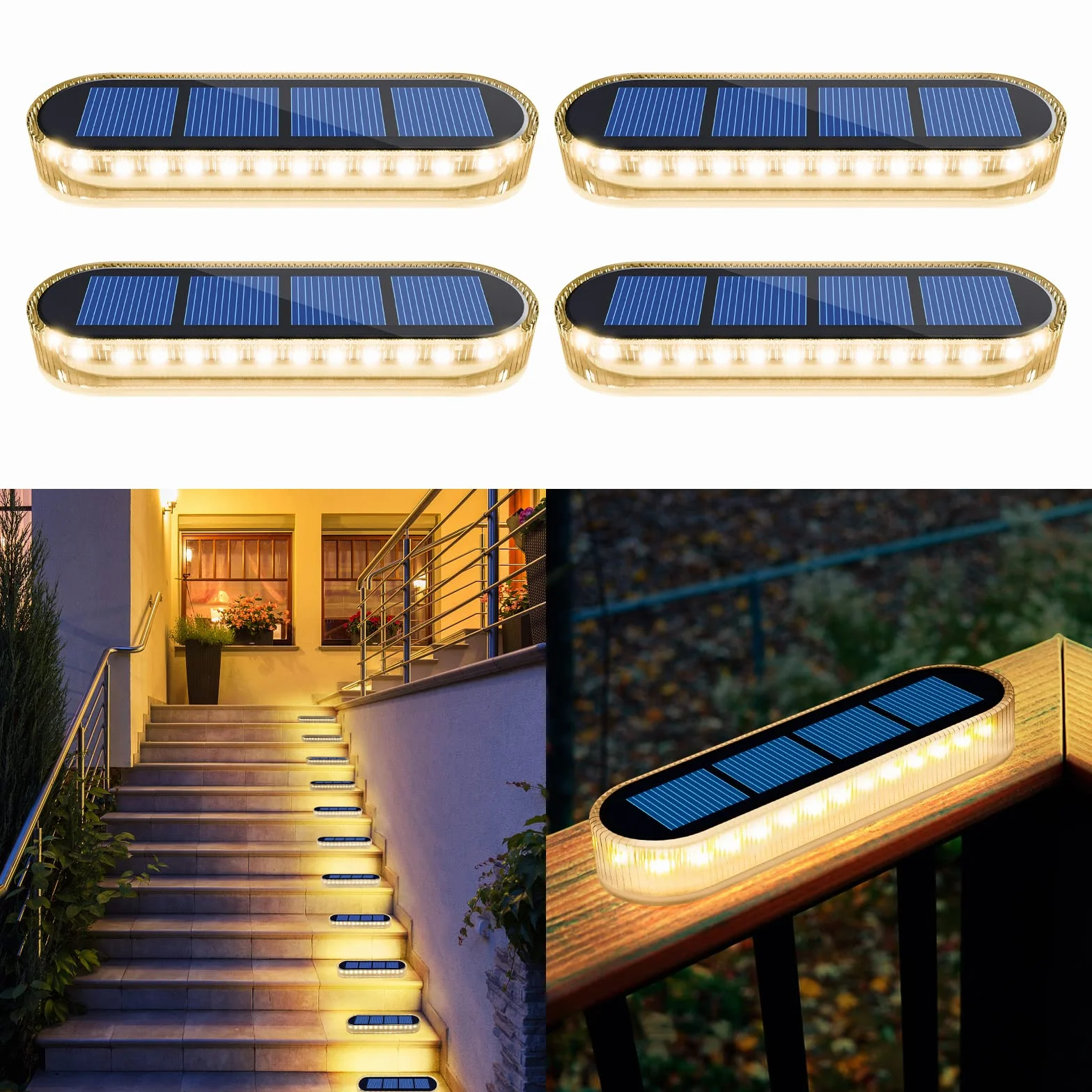 YiLaie Lampy solarne do ogrodu, lampy solarne do użytku na zewnątrz, ciepła biel, 2700 K, solarne lampy podłogowe do użytku na zewnątrz, z automatycznym włączaniem/wyłączaniem, lampy solarne LED