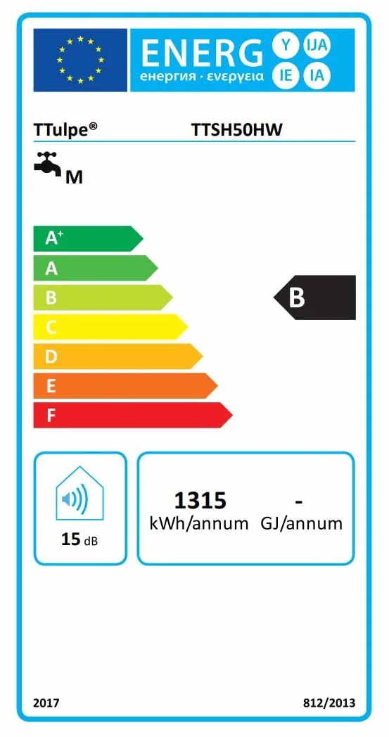 Shadow 50-H 50 litrów płaski zbiornik ciepłej wody poziomy, Wi-Fi