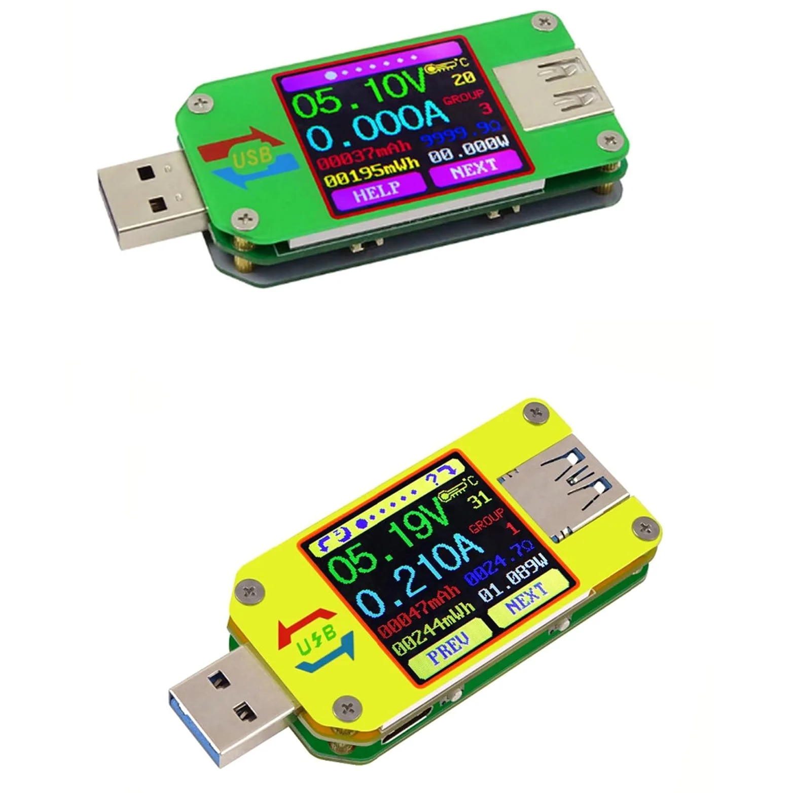 UM24/UM24C/UM34/UM34C do testera USB 3.0: cyfrowy woltomierz DC, amperomierz, czujnik napięcia i prądu elektrycznego (UM34C)