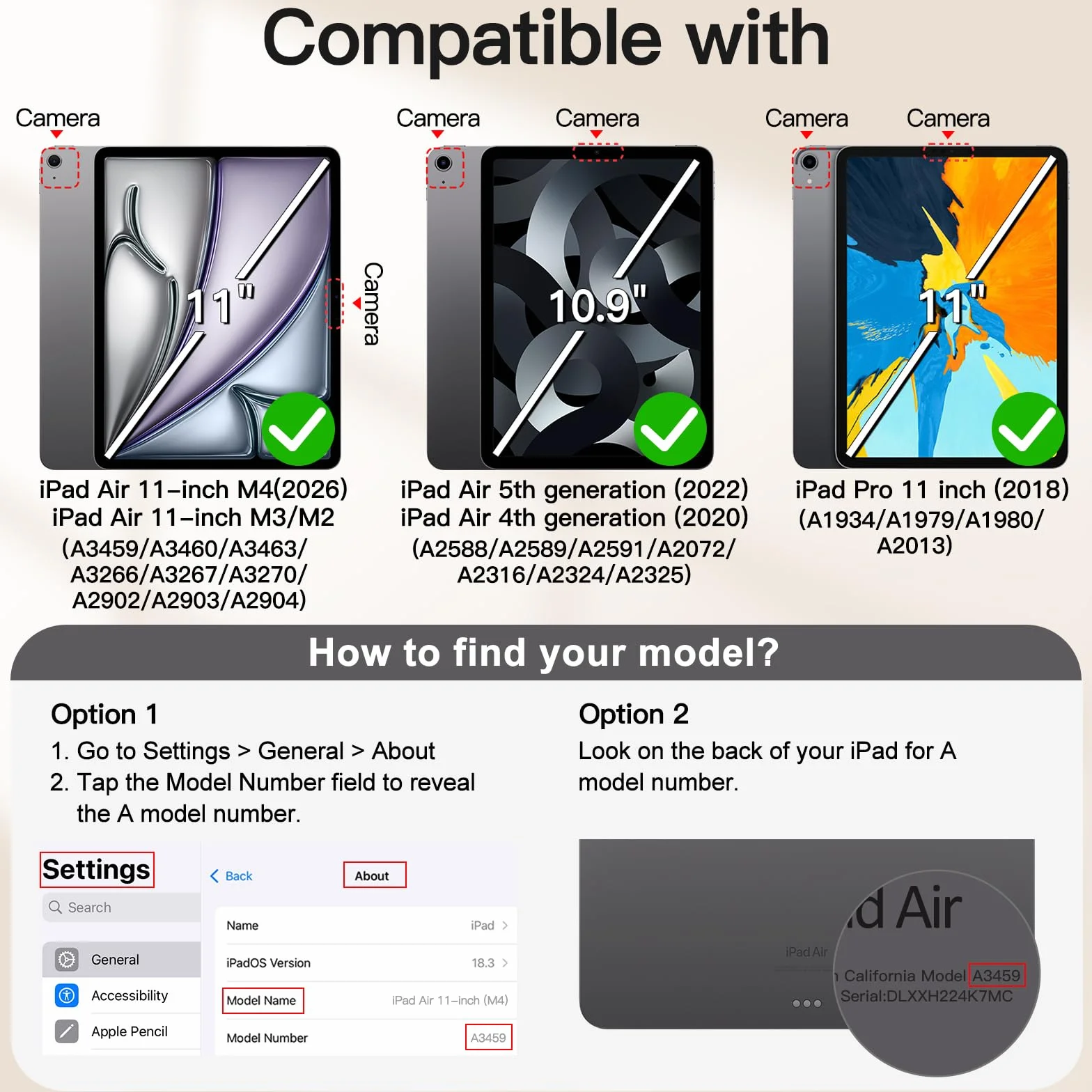 JETech Magnetic Etui dla iPad Air 11 Cala M4/M3/M2 (2026/2025/2024), iPad Air 5/4 (10,9 Cala, Model 2022/2020, 5/4 Generacja), iPad Pro 11 (2018), Mocowanie Magnetic Case (Księżycowa Poświata)