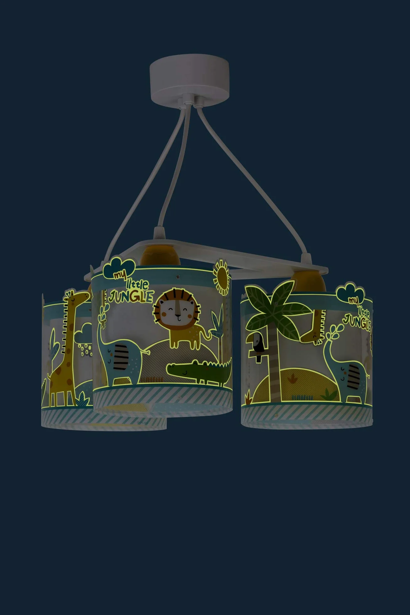 Dziecięca lampa sufitowa Dalber z 3 źródłami światła My Little Jungle Jungle Animals