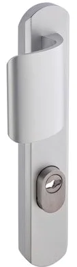 Vachette Klamka do drzwi pancernych Secumax One - Odległość od środka 195 mm - Łatwy montaż - Aluminium - 5 mm regulowany ochraniacz cylindra ze stali nierdzewnej - srebrny - 10 lat