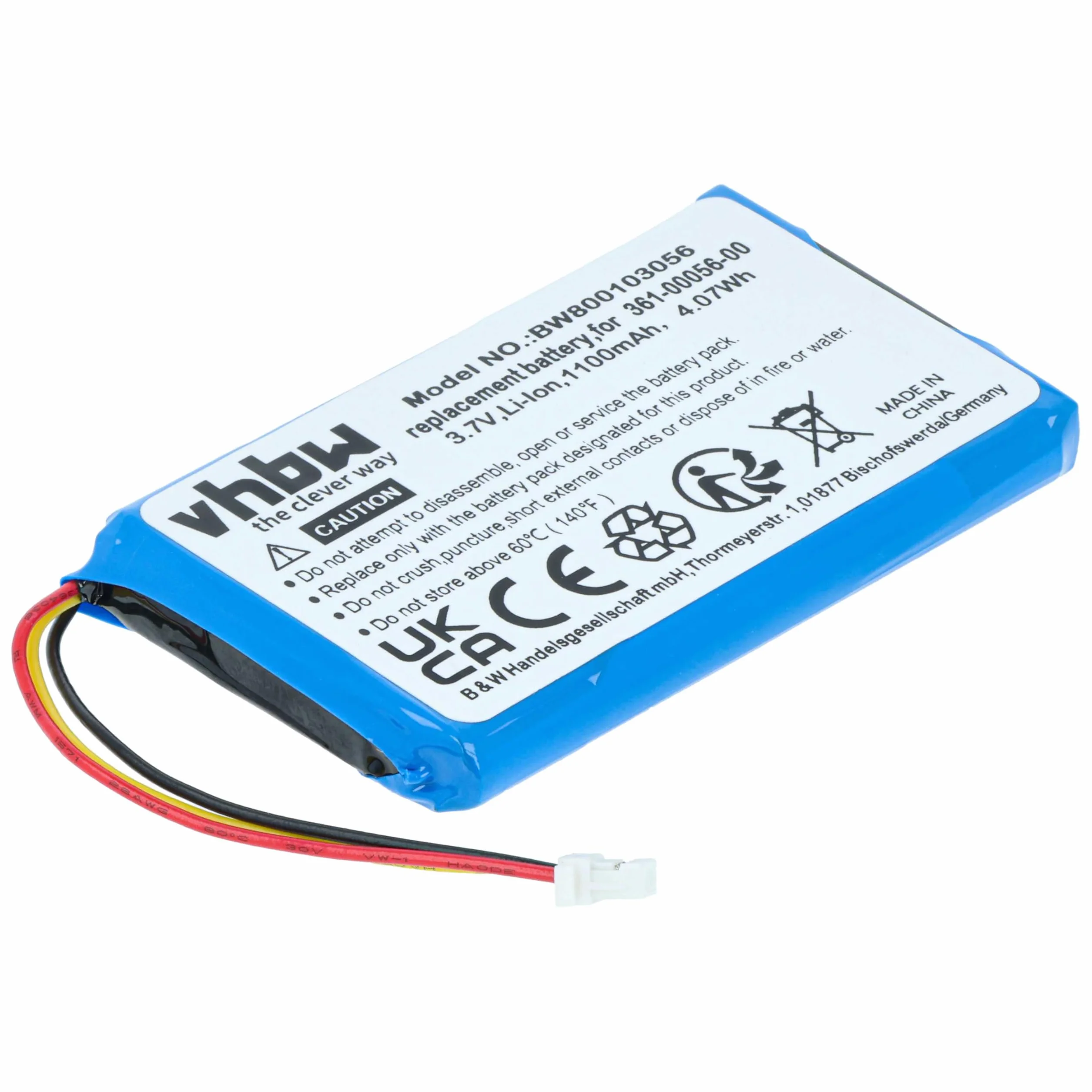 vhbw Bateria kompatybilna z nawigacją Mitac Mio Spirit 8500 LM GPS 1100 mAh 3,7 V litowo-jonowa