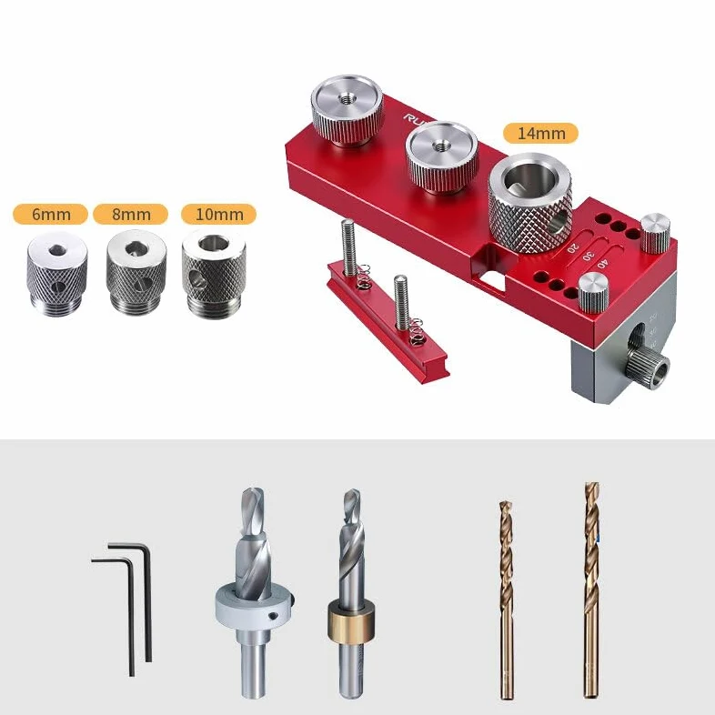 VIDOO Zestaw Narzędzi do Wycinania Otworów w Profilach Aluminiowych 6mm 8mm 10mm 14mm DIY Wiertła do Obróbki Metalu i Pogłębiania