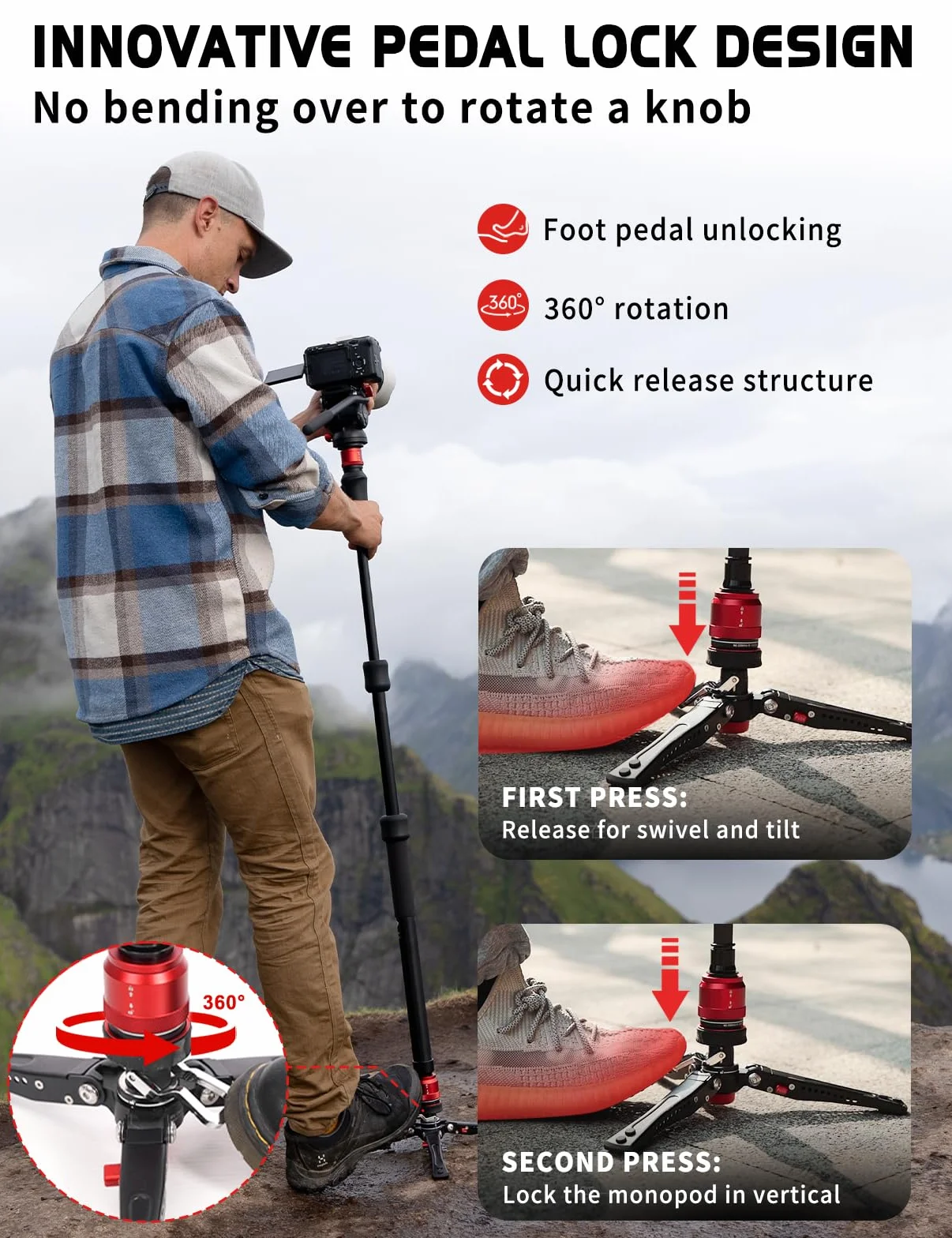 IFOOTAGE Cobra 3 A150S Monopod Strike z głowicą płynu 159.9 cm