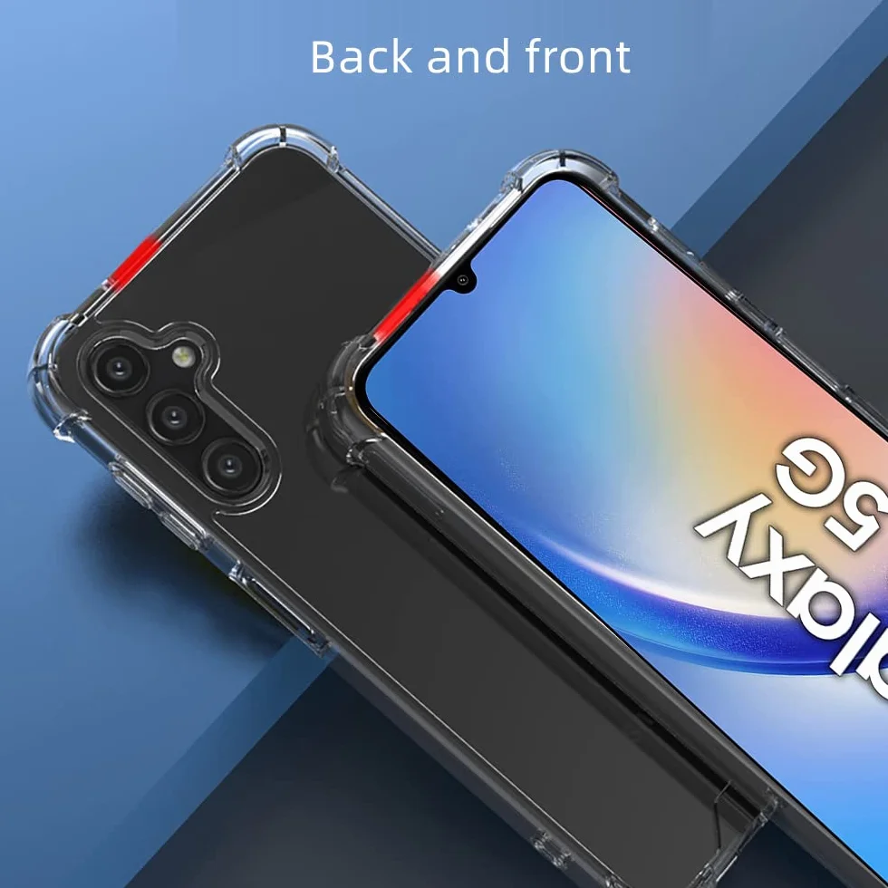 Samsung Galaxy A34 5G Przezroczysty Futerał Silikonowy TPU Odporny na Wstrząsy + 3x Szkło Hartowane