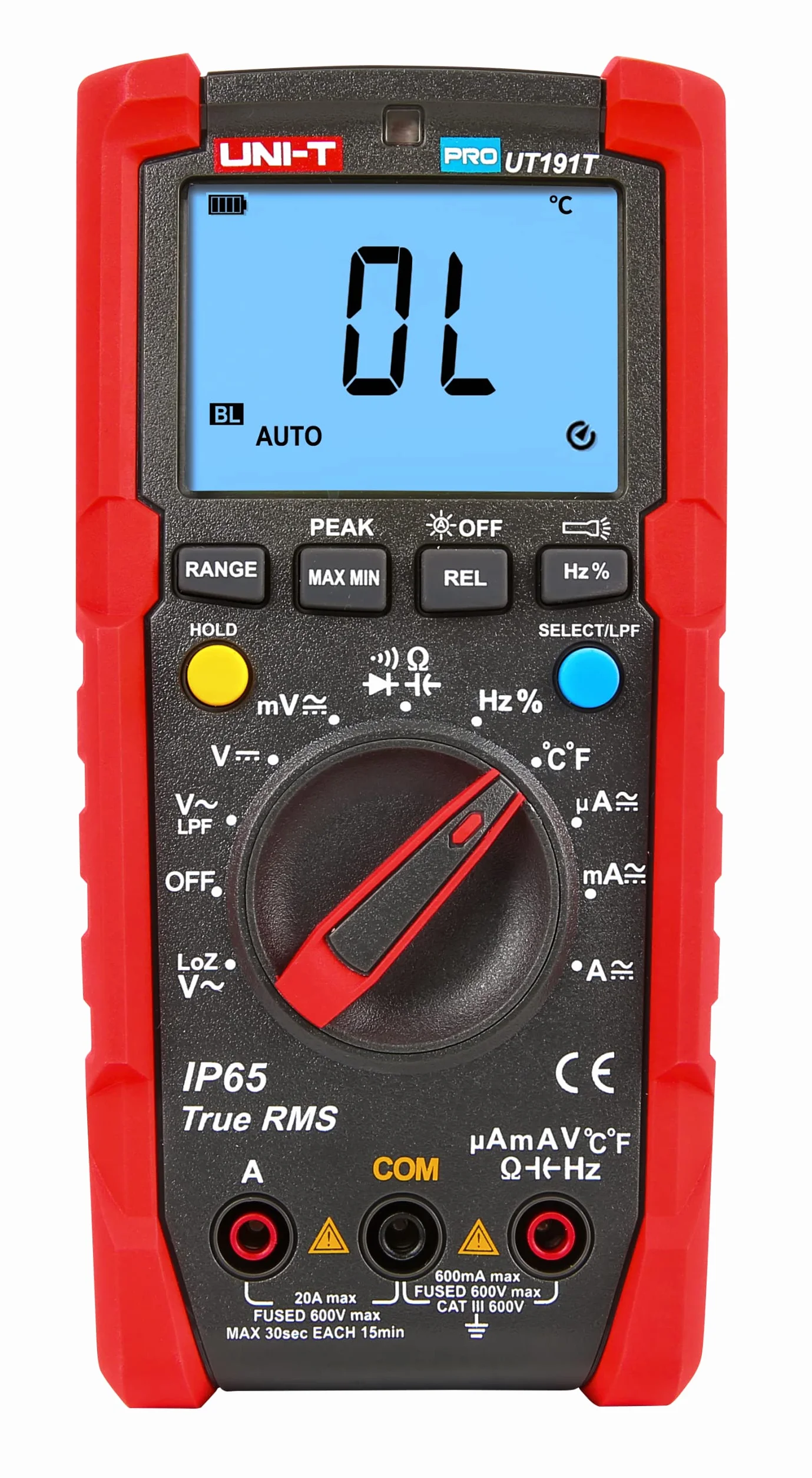 UNI-T Profesjonalny multimetr UT191E z IP65 600V AC/DC 20A 10Hz-1MHz