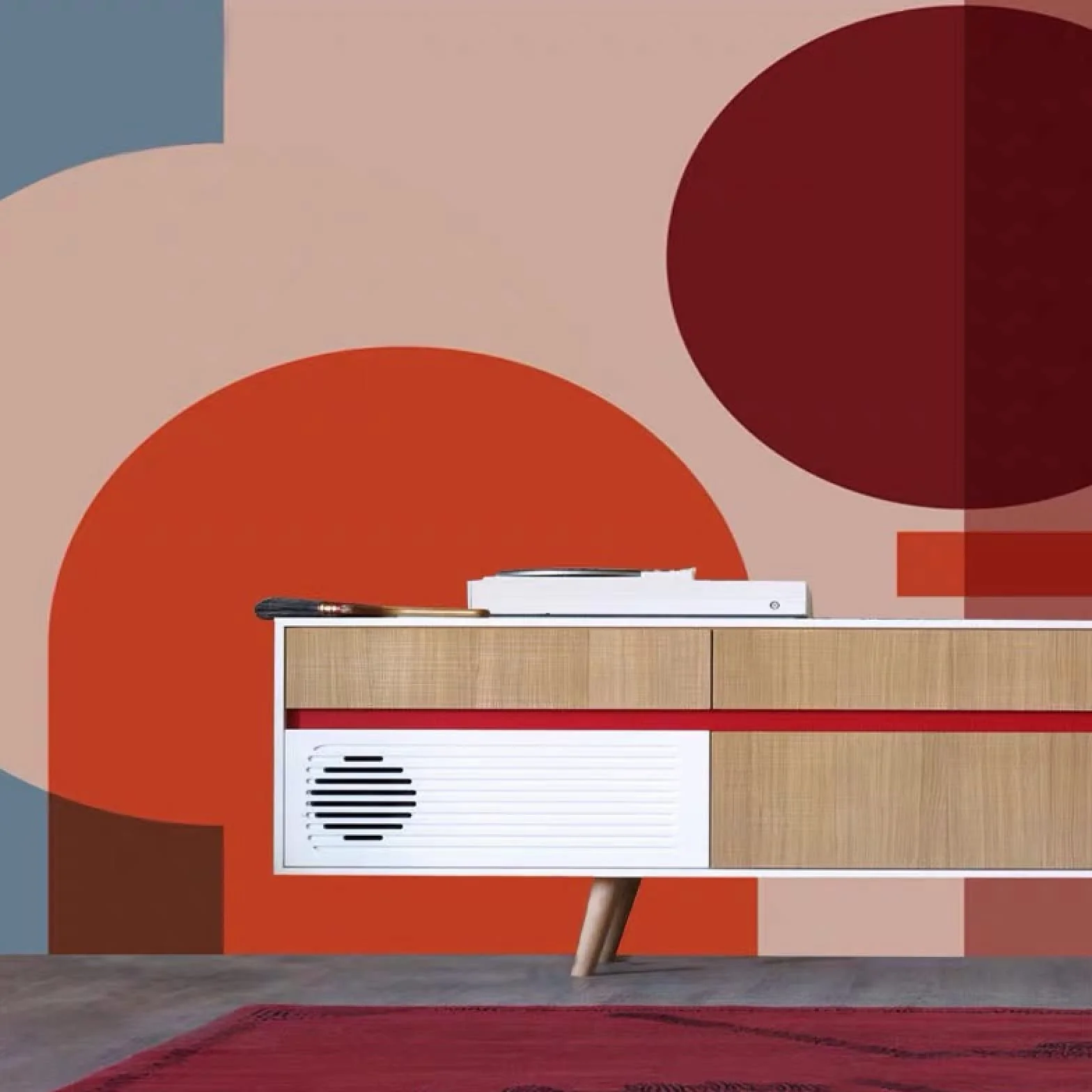 Kolorowe geometryczne kształty nowoczesna tapeta Bauhaus mural na sofę tło sztuka dekracja 3D geometryczna tapeta - 350 x 245 cm