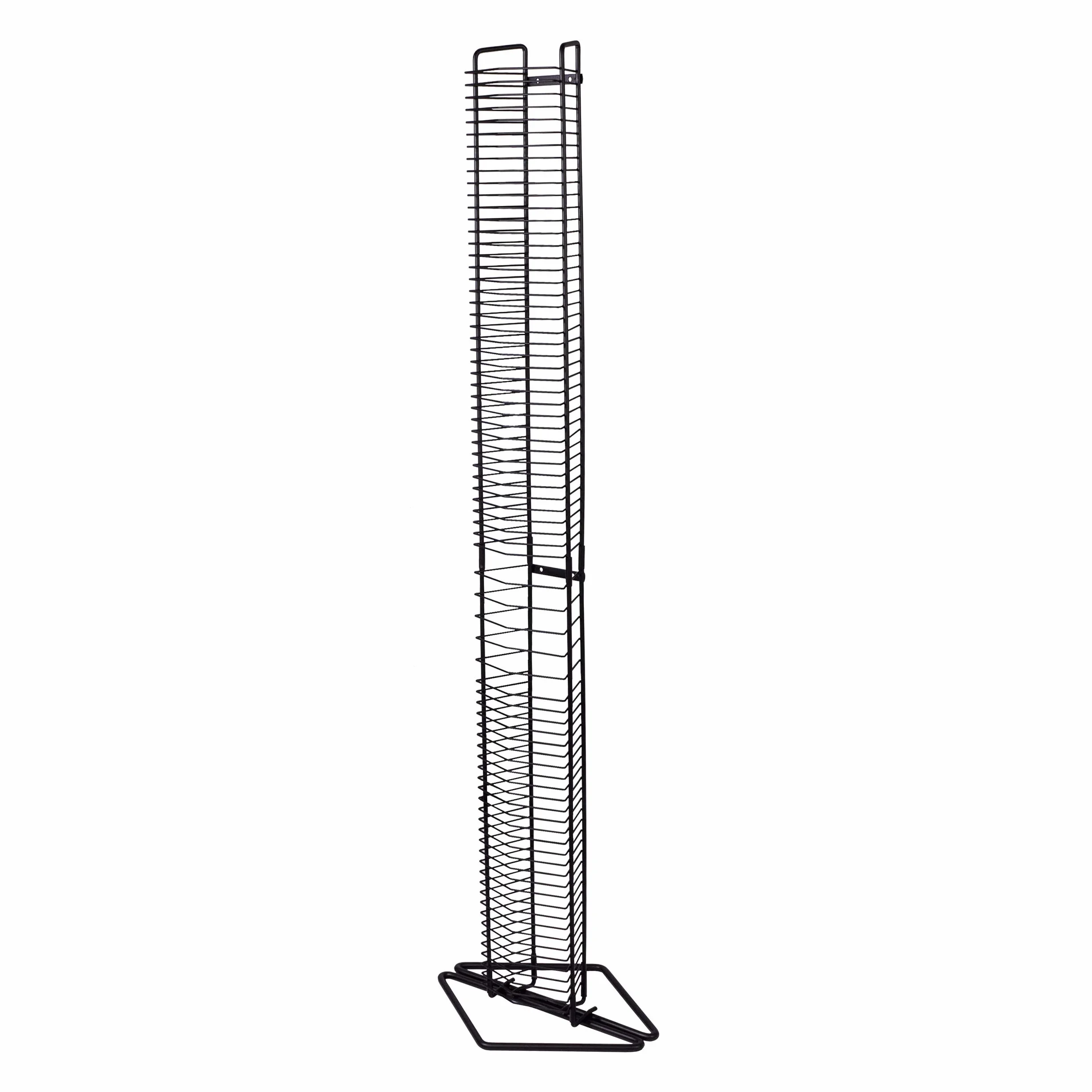 Atlantic Onyx Wire CD Tower - mieści 80 płyt CD z matowej czarnej stali, PN 1248