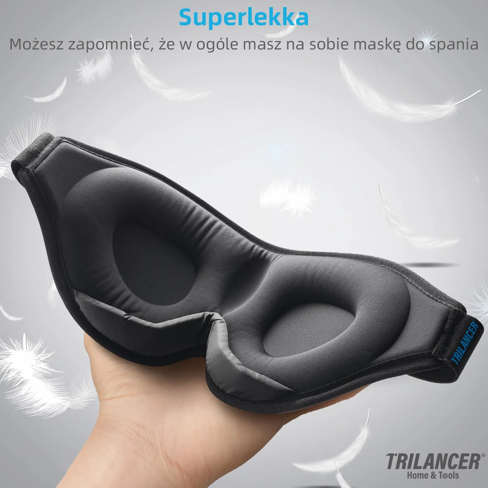 Innowacja 2026 Opaska na Oczy do Spania – Maska do Spania dla Kobiet i Mężczyzn – Miękka Maska na Oczy do Spania 100% Zaciemniająca – Idealna na Drzemkę, w Podróży, do Medytacji(Czarny）