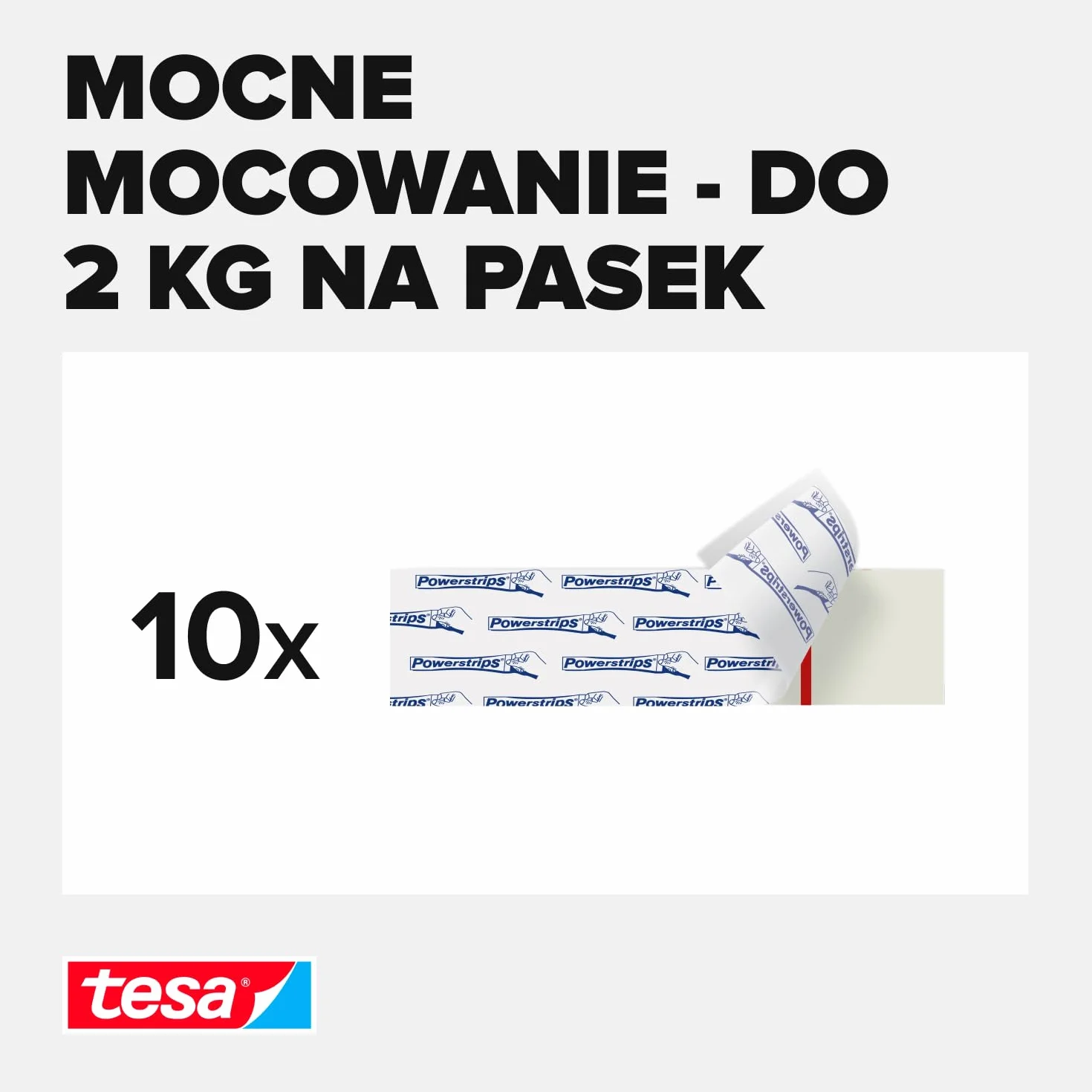 Tesa 58000-00102-00 Paski Montażowe, Biały, 10 sztuk