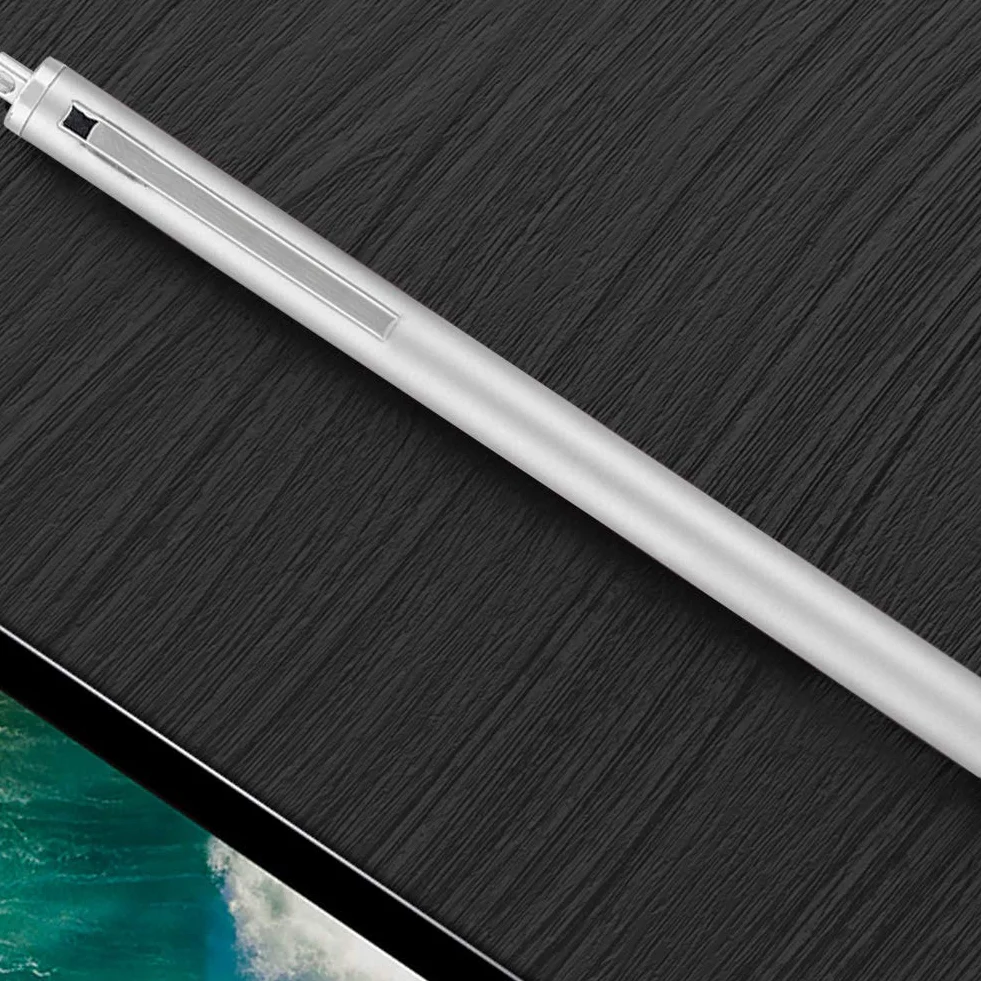 AYNEFY Rysik z materiałową głowicą do ekranu dotykowego, kompatybilny ze smartfonami i tabletami, srebrny