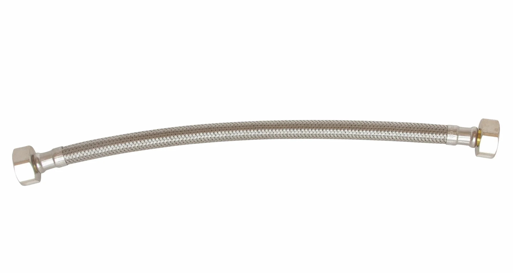 SOMATHERM FOR YOU- Wąż Sanitarny Dn8 800 Mm - Nakrętki Obrotowe 3/8" I 1/2" - Stal Nierdzewna W Oplocie Epdm - Złączki Mosiężne Niklowane - Norma Acs I Certyfikat Qb - Trwałe I Elastyczne