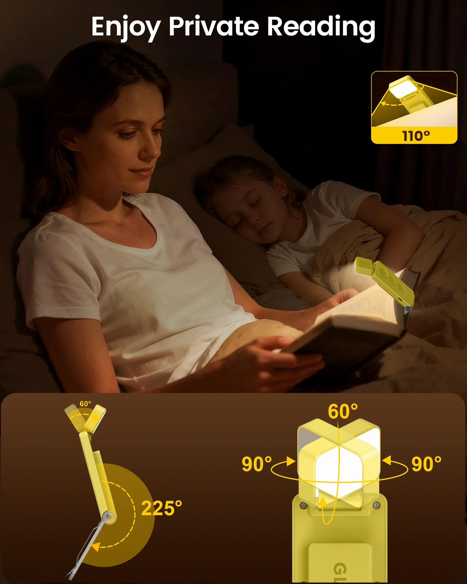 Glocusent Lampka do czytania książek zacisk