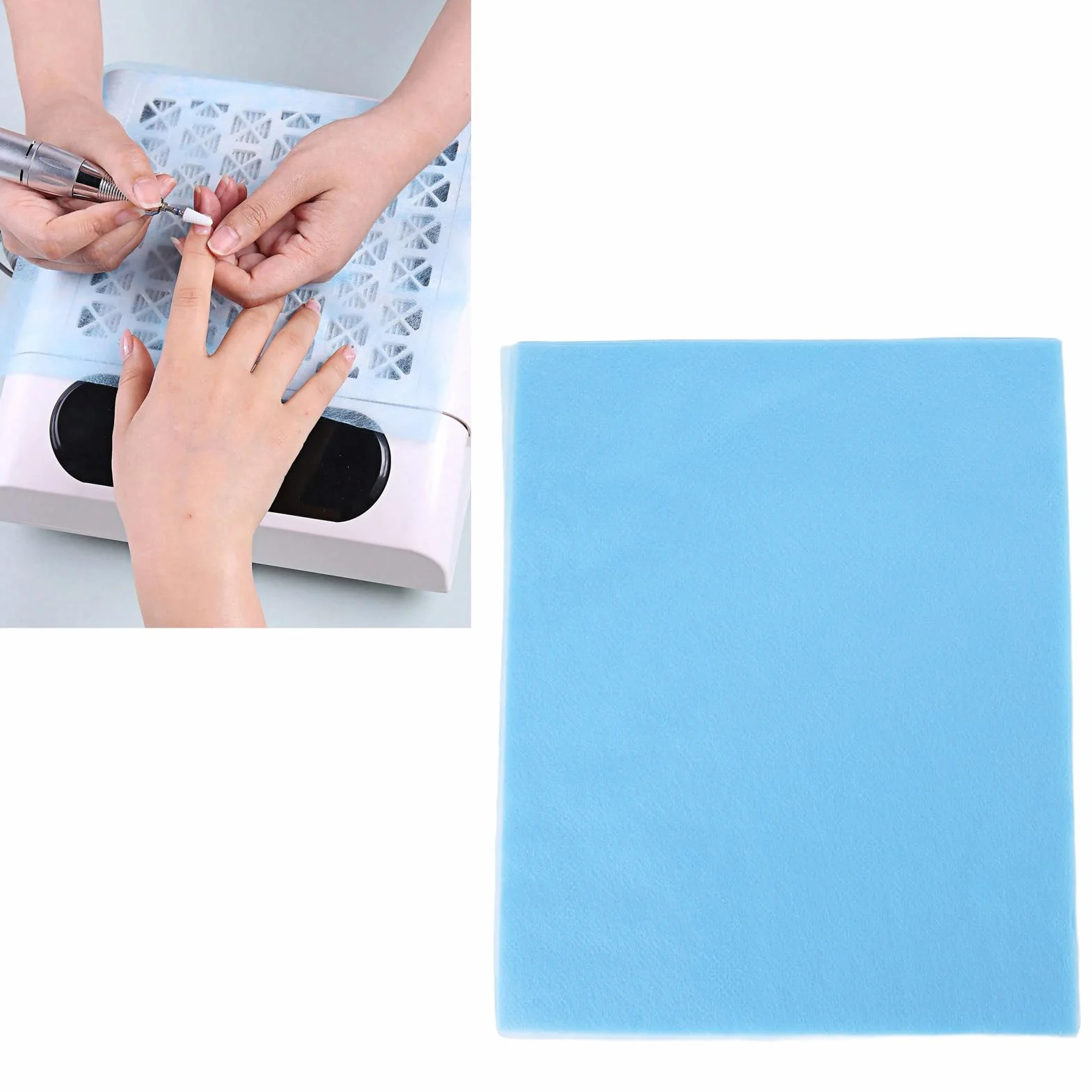 100 Arkuszy Bibuła Filtracyjna do Pochłaniacza Pyłu do Paznokci, Pochłaniacz Kurzu z Włókniny Wymiana Wkładki Filtra Nail Tech, Bibuła Filtracyjna do Odkurzacza do Paznokci,