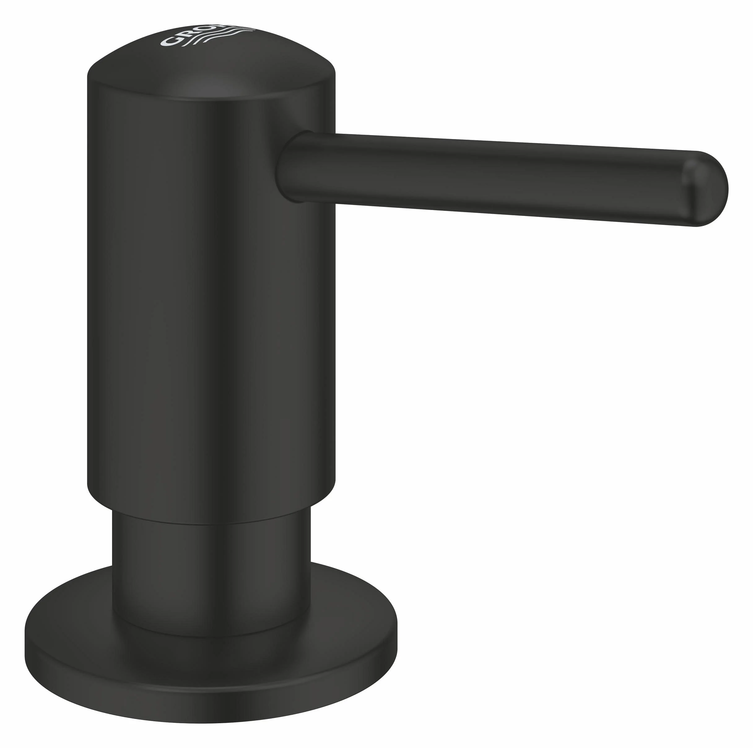 GROHE Dozownik mydła do kuchni (dozownik płynu do mycia mydła w płynie, pojemnik 500 ml do montażu pod zlewozmywakiem kuchennym, obsługiwany również ramieniem lub łokciem), czarny, 1021652430