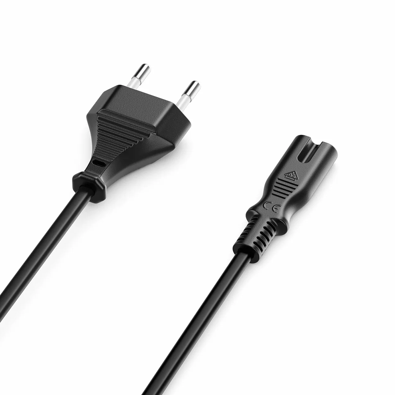 deleyCON 3,0m Kabel Zasilający Przewód Sieciowy Wtyczka Typ C Euro na Gniazdo C7 Kabel Euro 8 do TV Blu-Ray Małych Urządzeń Zasilaczy - Czarny