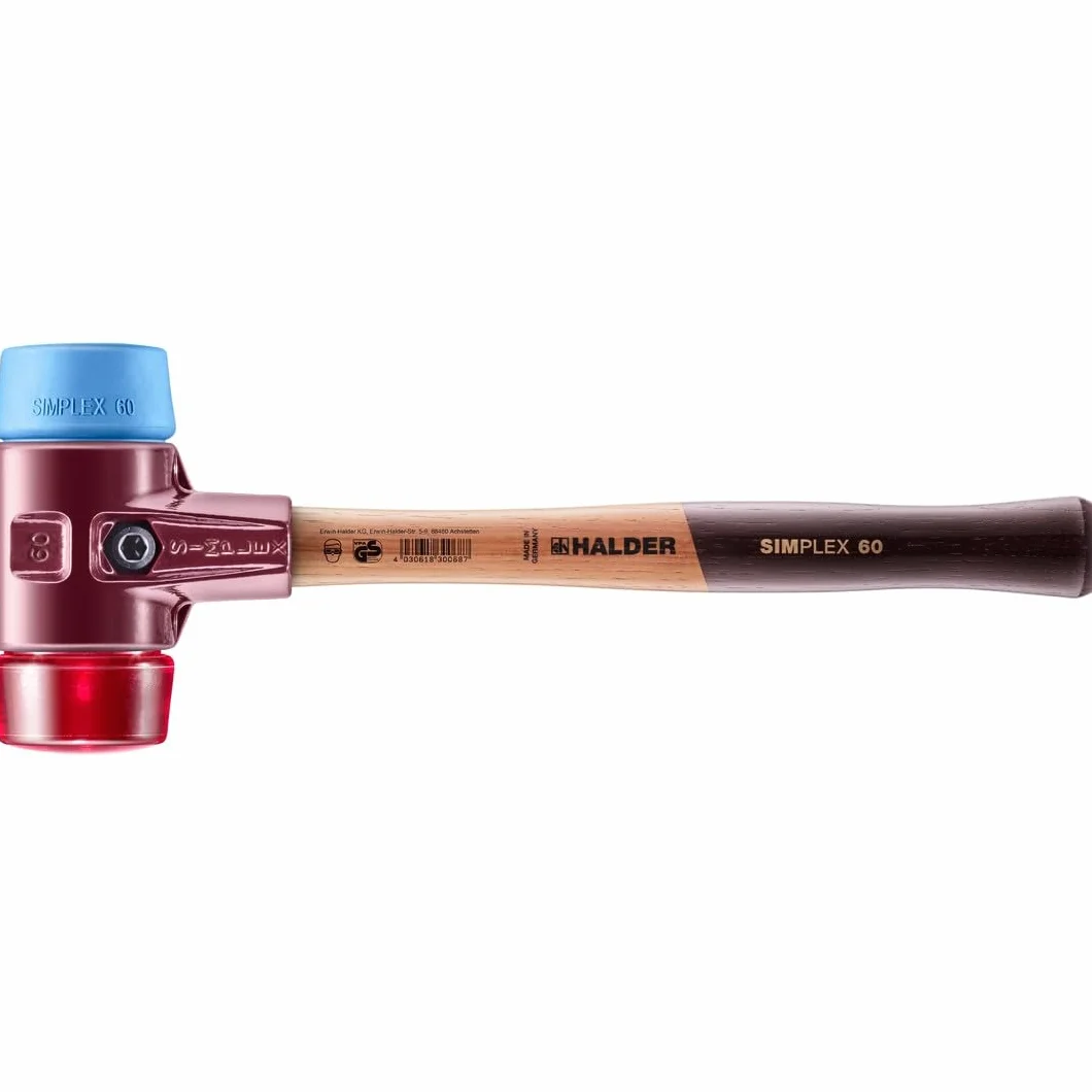 Halder 3016060 Młotek "Simplex Soft-Face TPE-Soft/Plastic", wielokolorowy, 60 mm
