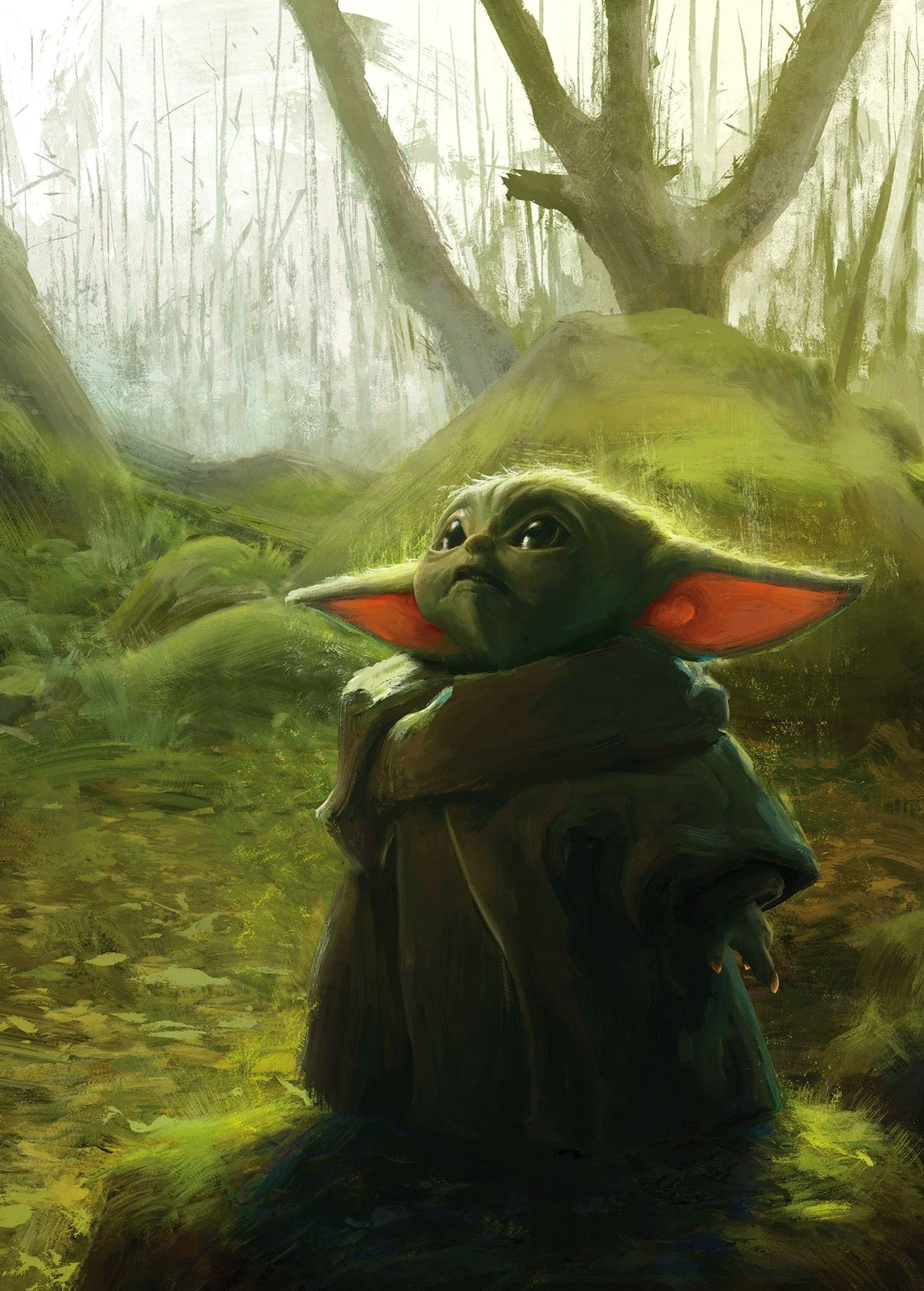 Komar Star Wars fototapeta z włókniny - Mandalorian Grogu Acrylic - Wymiary: 200 x 280 cm (szerokość x wysokość) - Baby Yoda, tapeta dziecięca, pokój dziecięcy, tapeta - IADX4-018