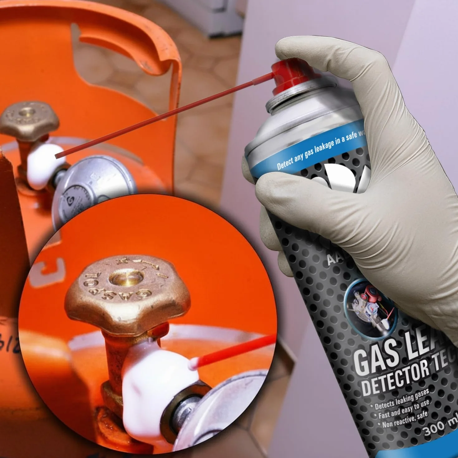 AABCOOLING Gas Leak Detector 12x 300ml Detektor Nieszczelności Gazu w Sprayu - Tester Szczelności, Wykrywanie Wycieków Gazu - Szybkie Sprawdzenie Szczelności Butli, Węży, Złącz i Reduktorów