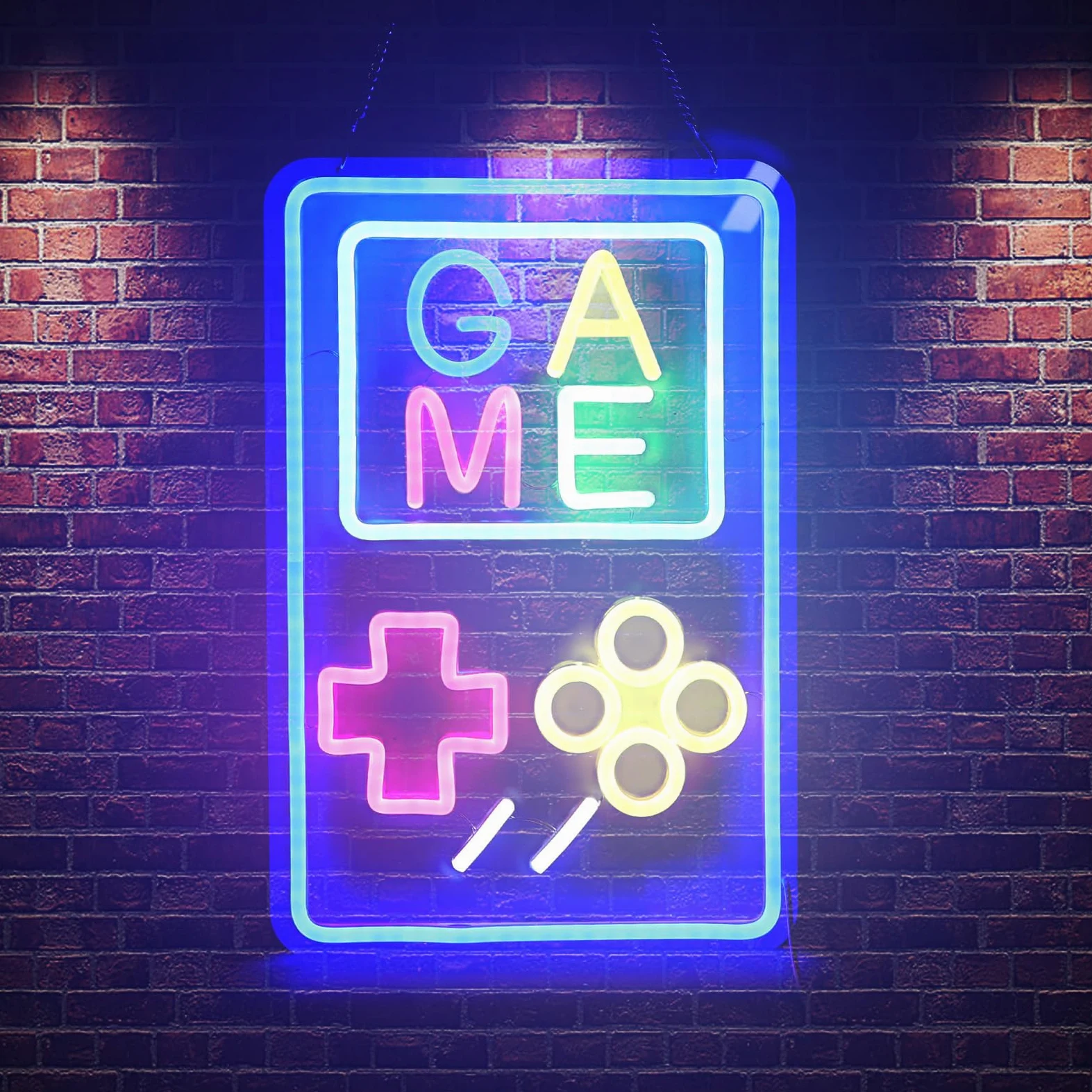 Neon do gier akrylowy LED z możliwością przyciemniania przenośna konsola do gier USB lampa neonowa dekoracje ścienne dla nastolatków chłopcy sypialnia pokój gier Party Decor Retro