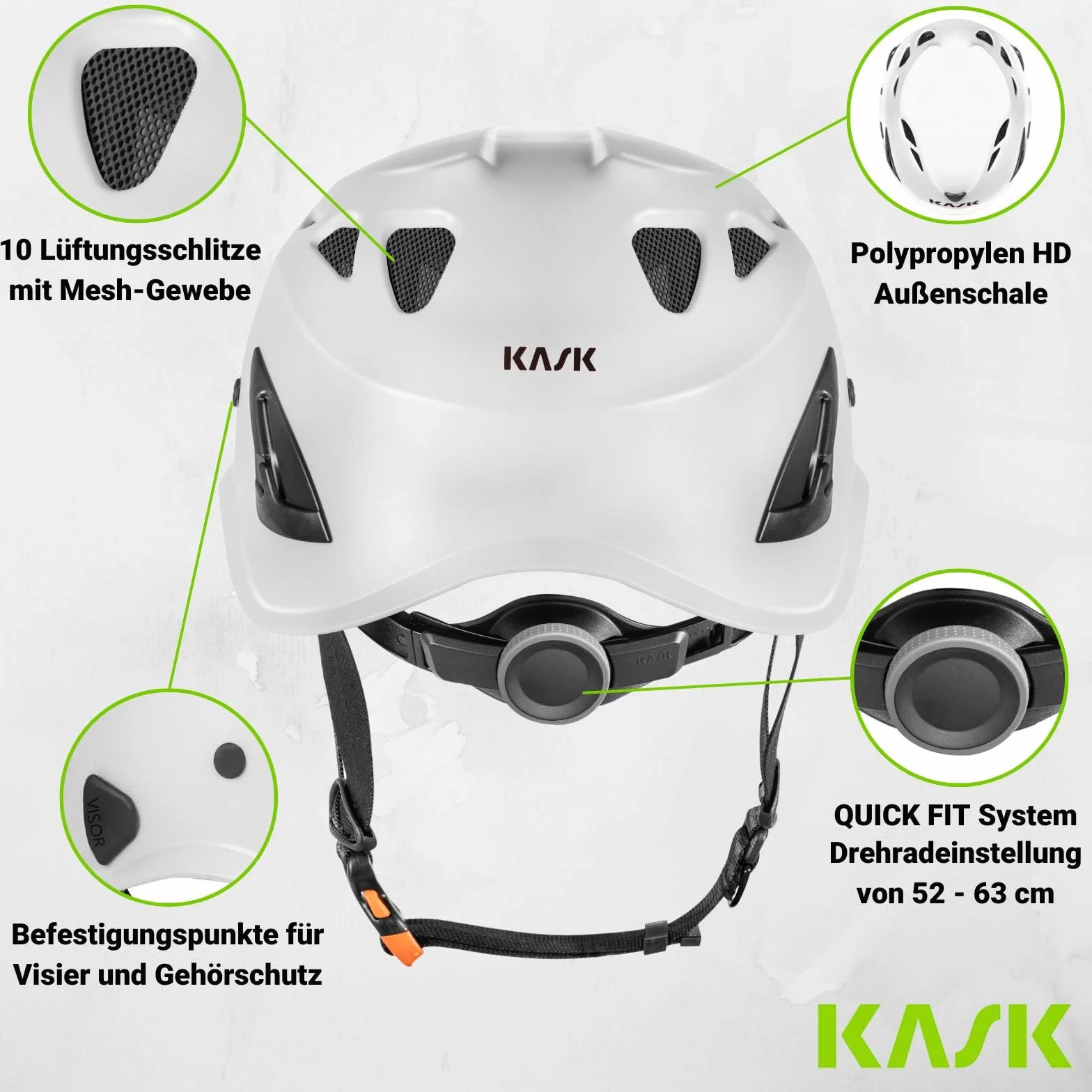 KASK Kask ochronny Superplasma AQ biały | kask roboczy | kask na plac budowy | koło obrotowe | EN397