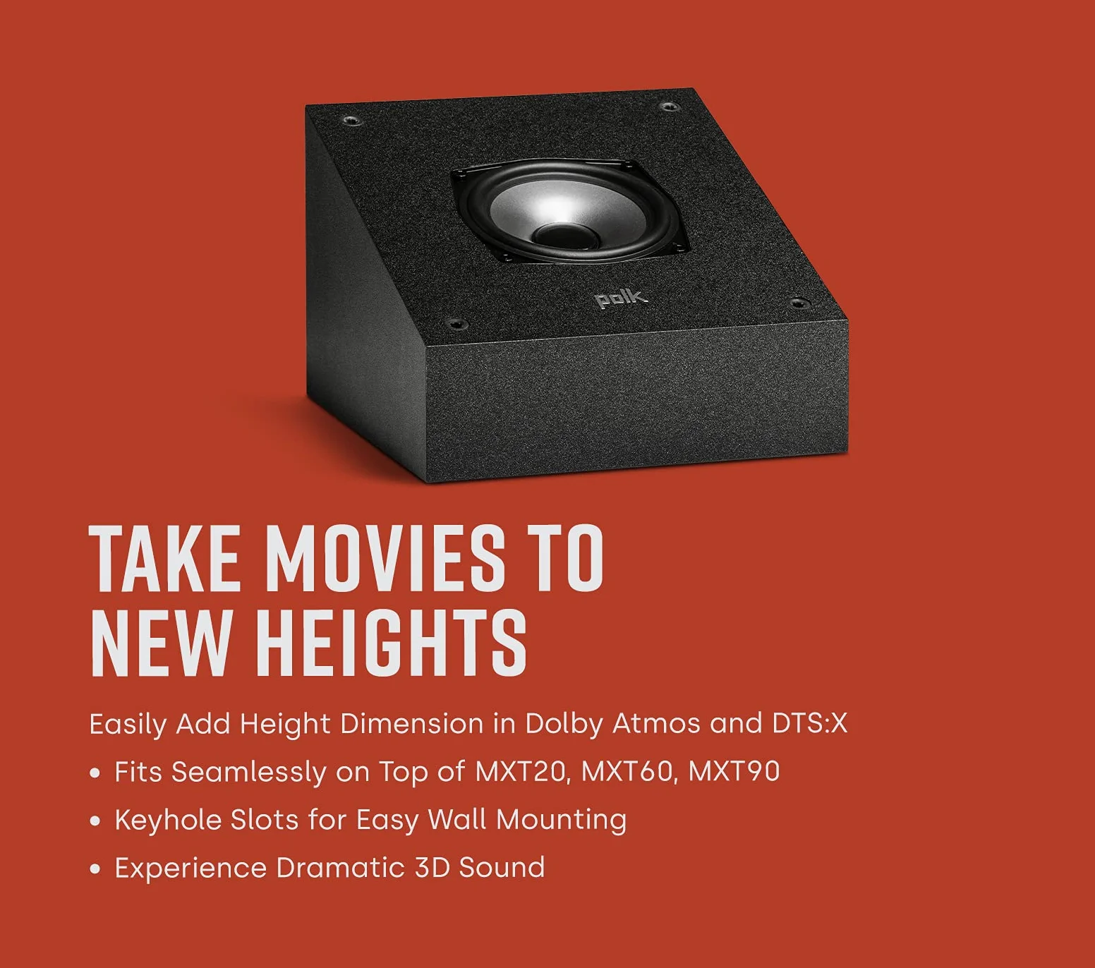 Polk Audio MXT90BK Height głośnik upiringowy Dolby Atmos DTS:X DTS Virtual:X para Czarny