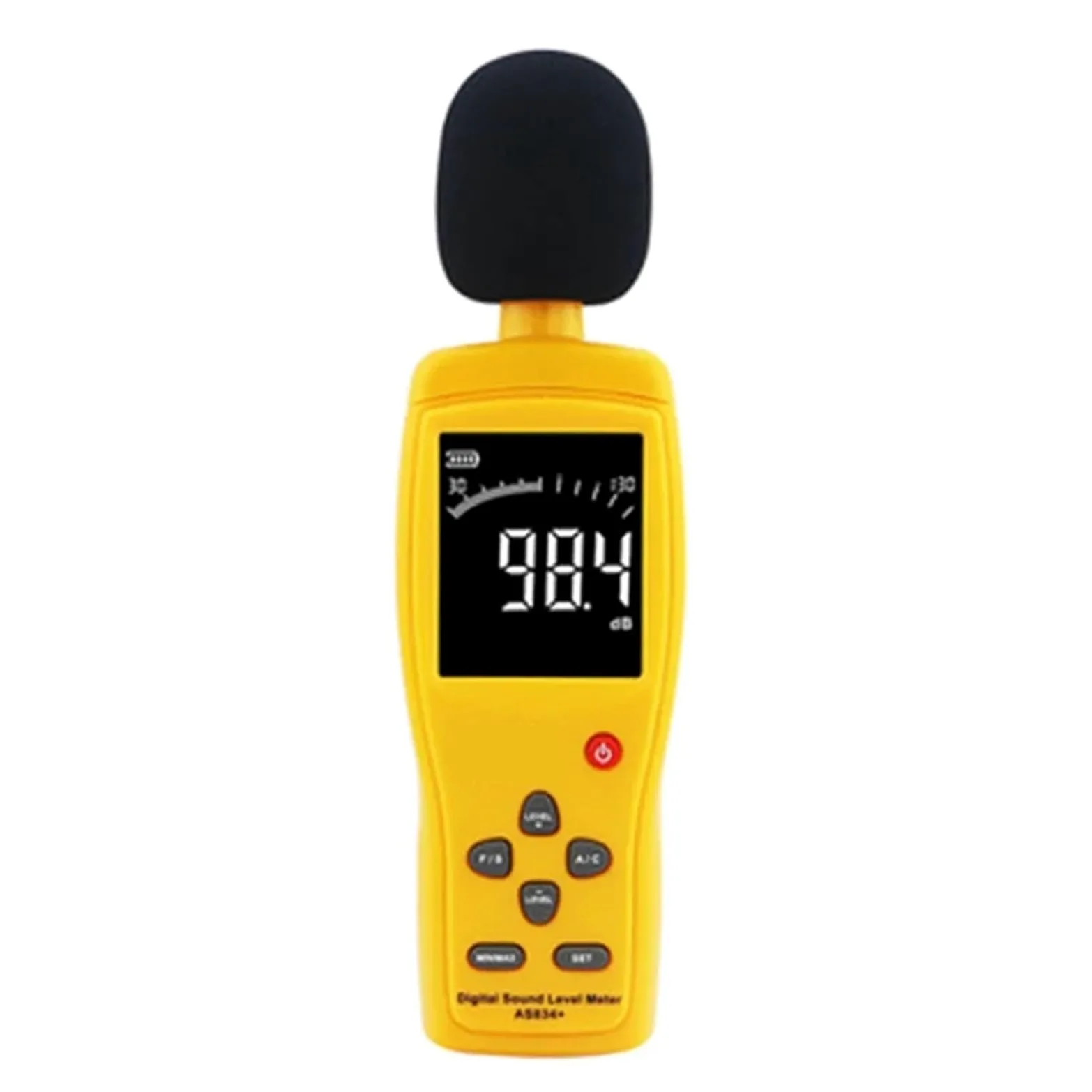 INTELIGENTNY CZUJNIK AS834+ AS844+ Cyfrowy miernik poziomu dźwięku LCD Noisemeter 30-130dB Poziom hałasu Decybel Monitorowanie Tester Instrument Miernik poziomu dźwięku(AS834 Plus)