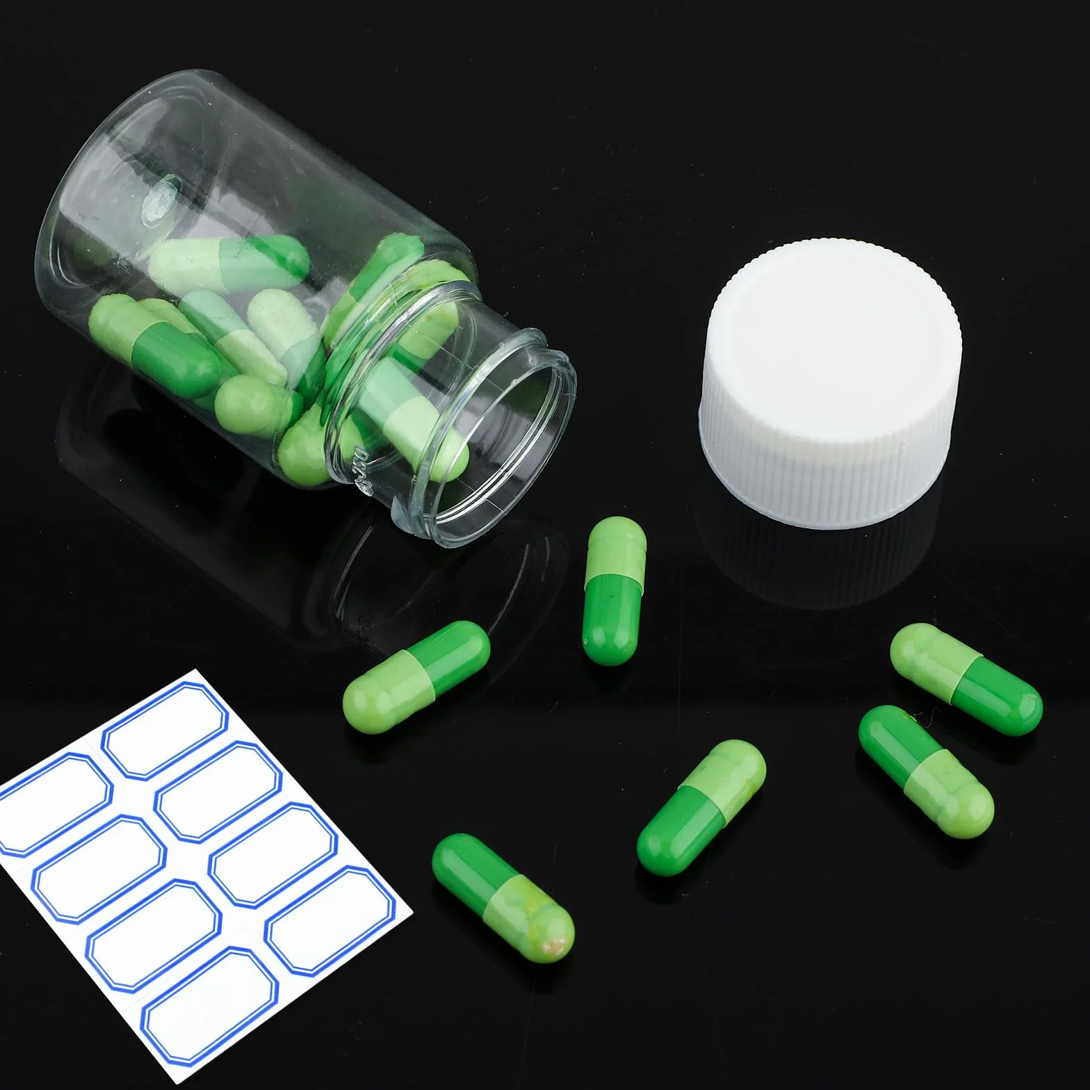 WLLHYF 30 ml puste przezroczyste plastikowe butelki na tabletki 4 szt. butelka
